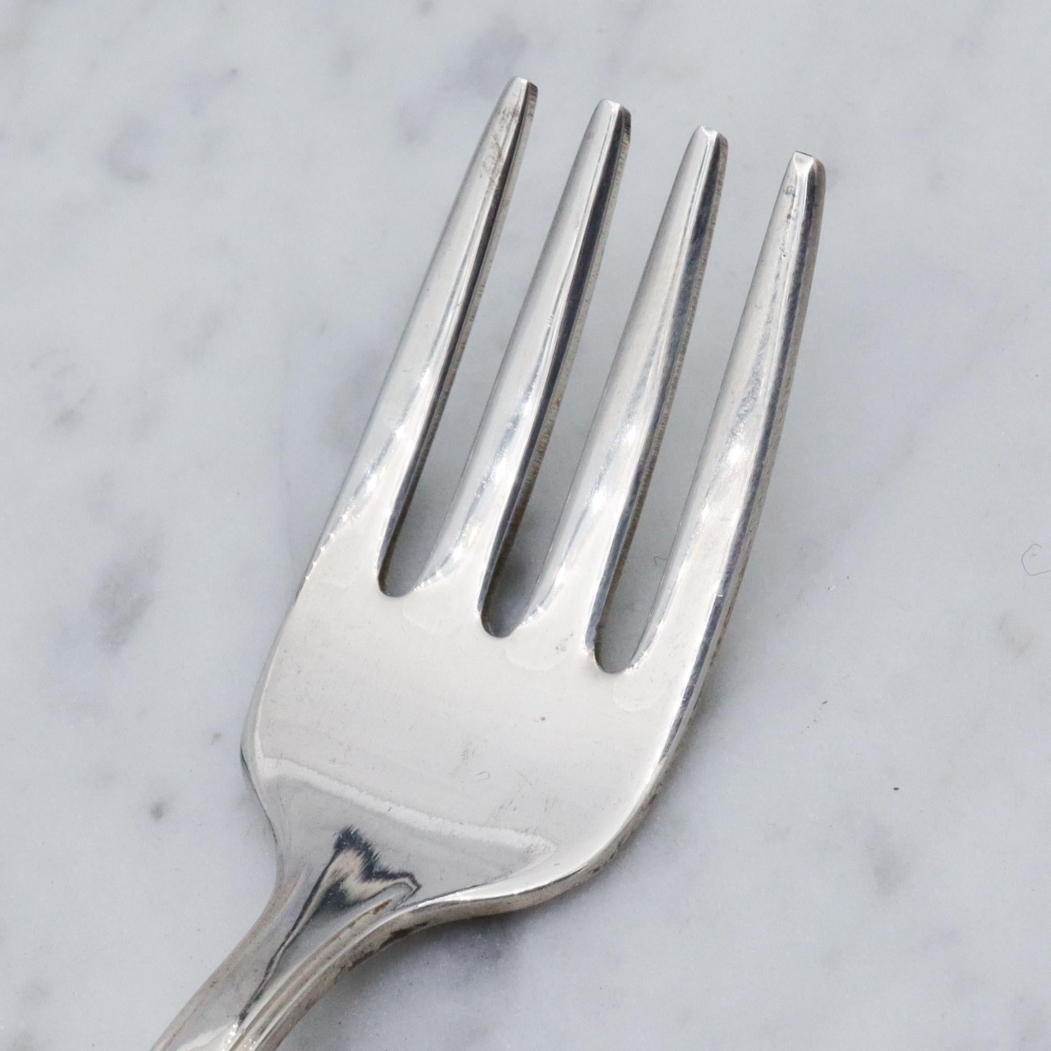 Mid Century Fine Arts sterling silver tranquility pattern baby fork