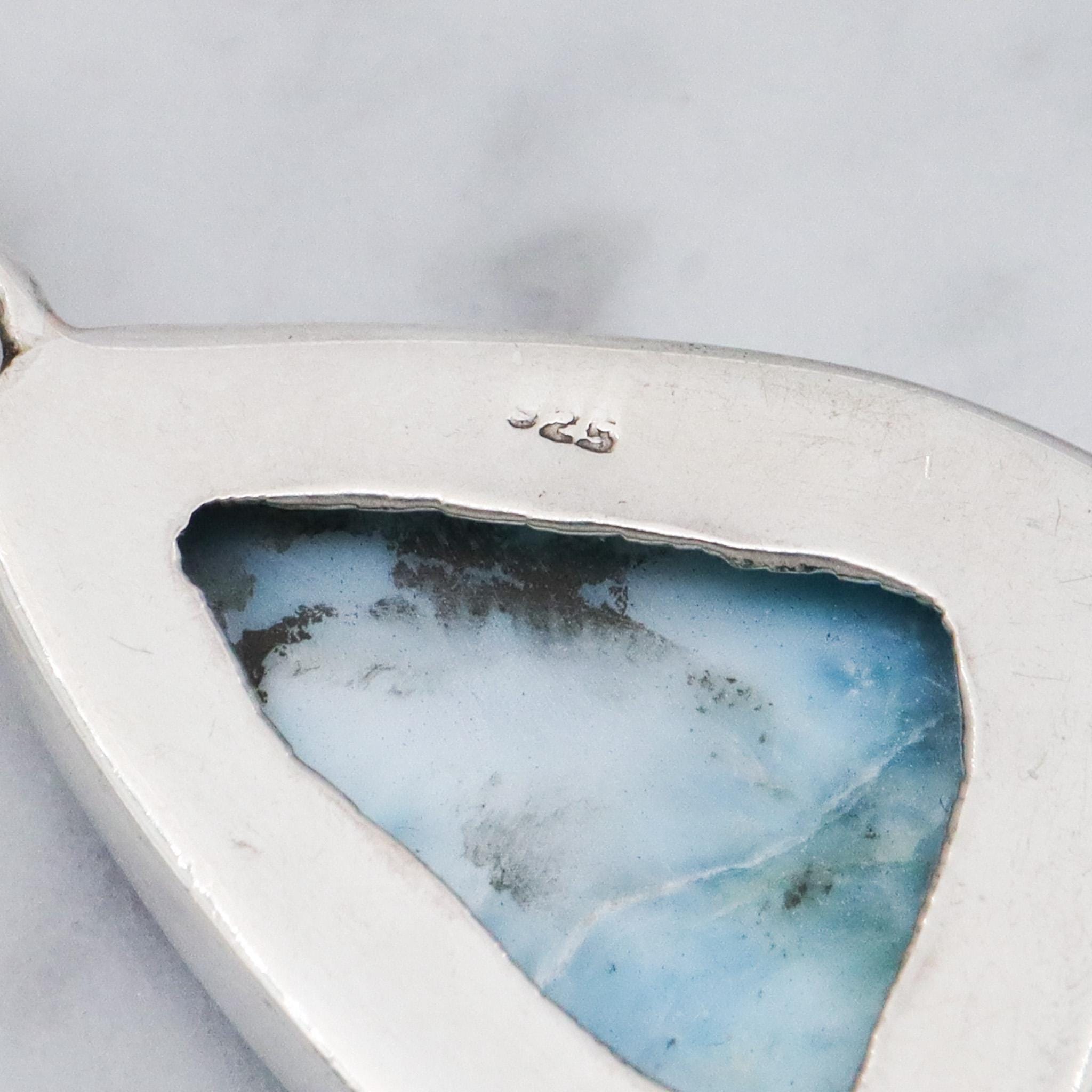 Vintage sterling silver larimar pendant