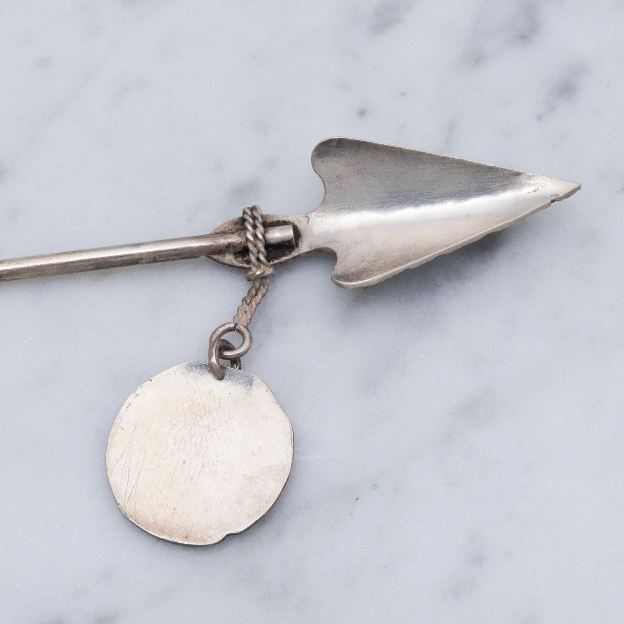 Rare Antique Shiebler style sterling silver jabot pin