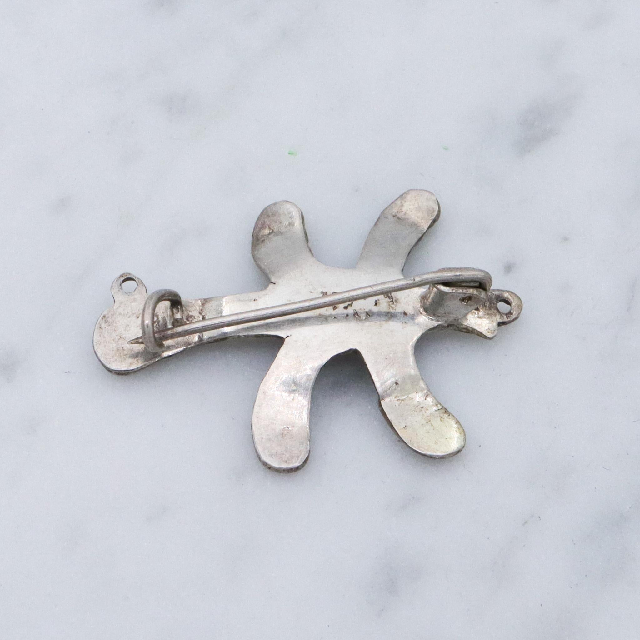 Antique renaissance revival sterling silver brooch