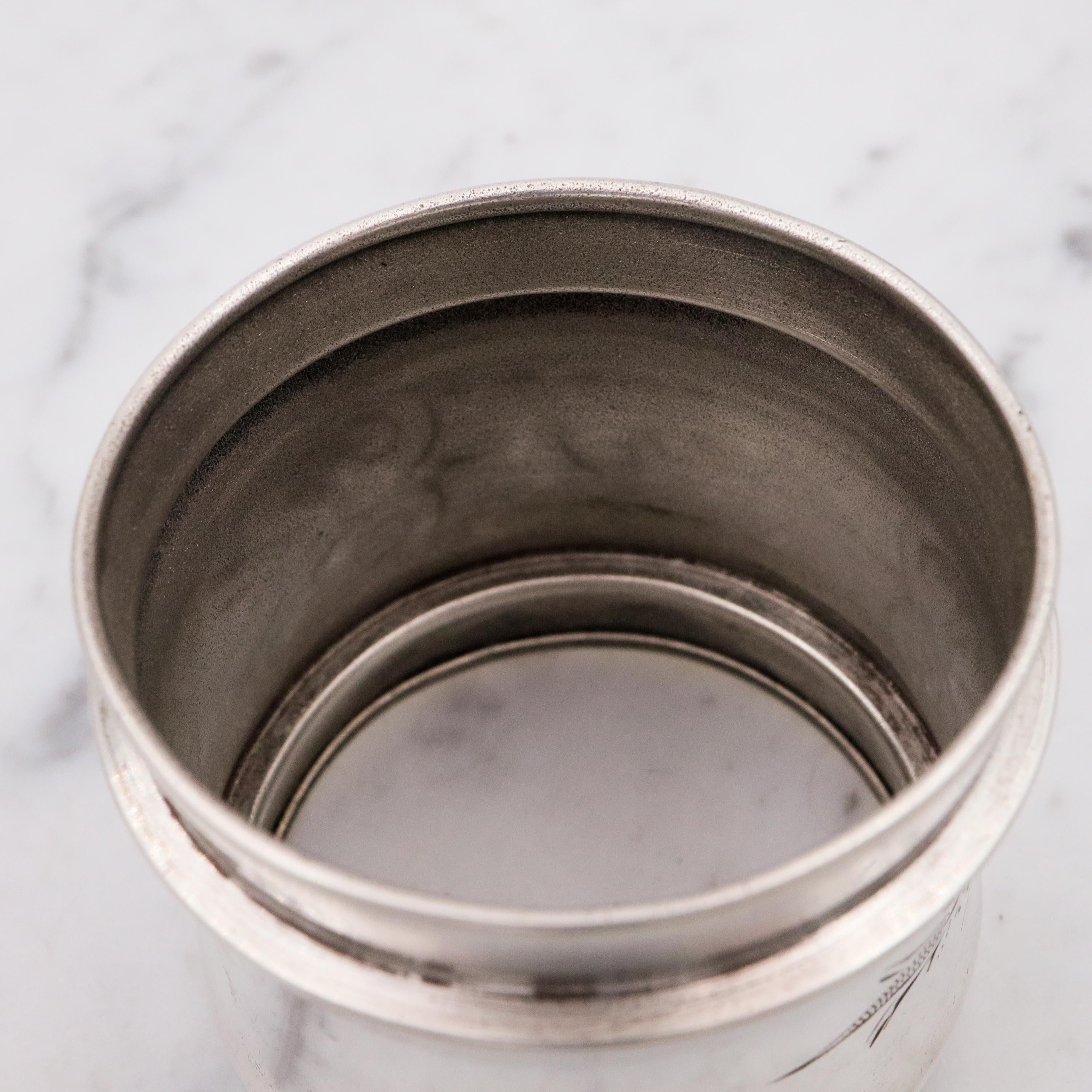 Antique aesthetic American coin silver napkin ring engraved "Orra"