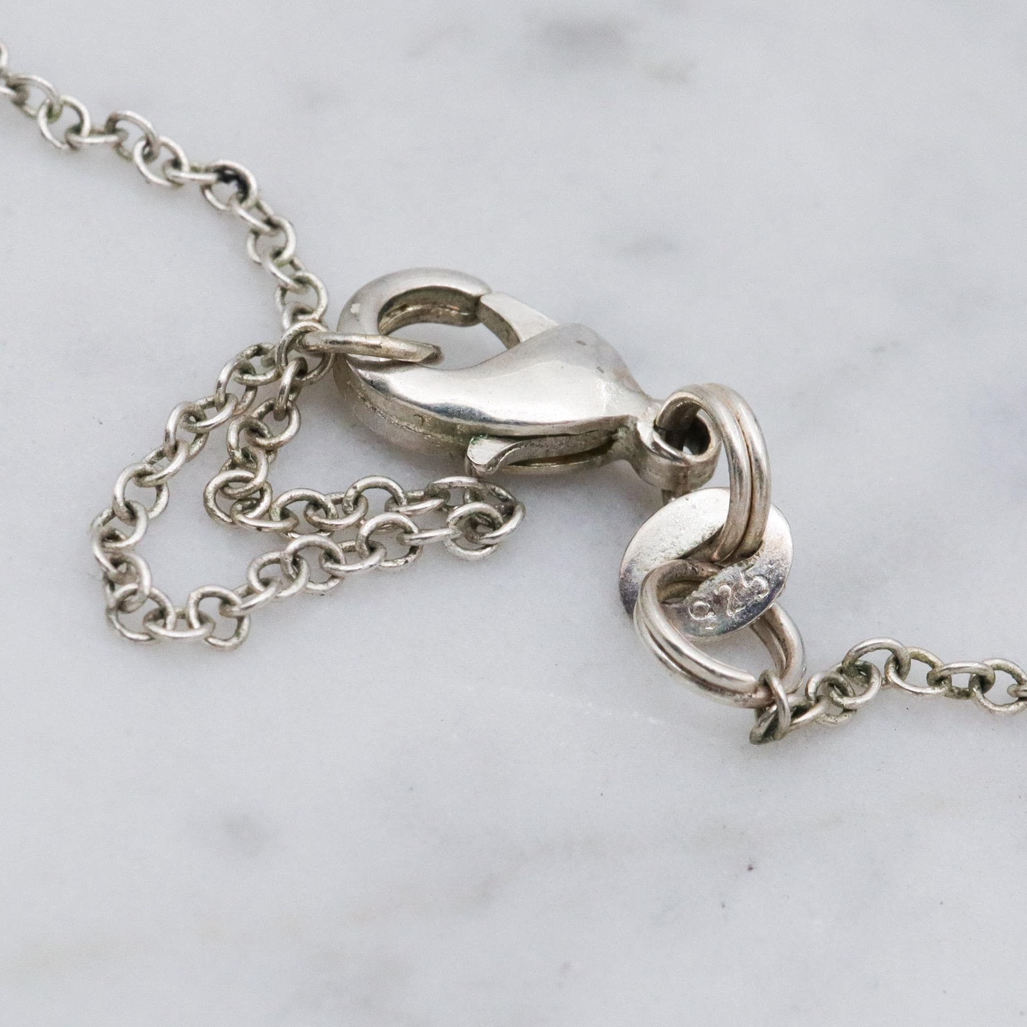 Vintage sterling silver baroque cultured pearl drop necklace