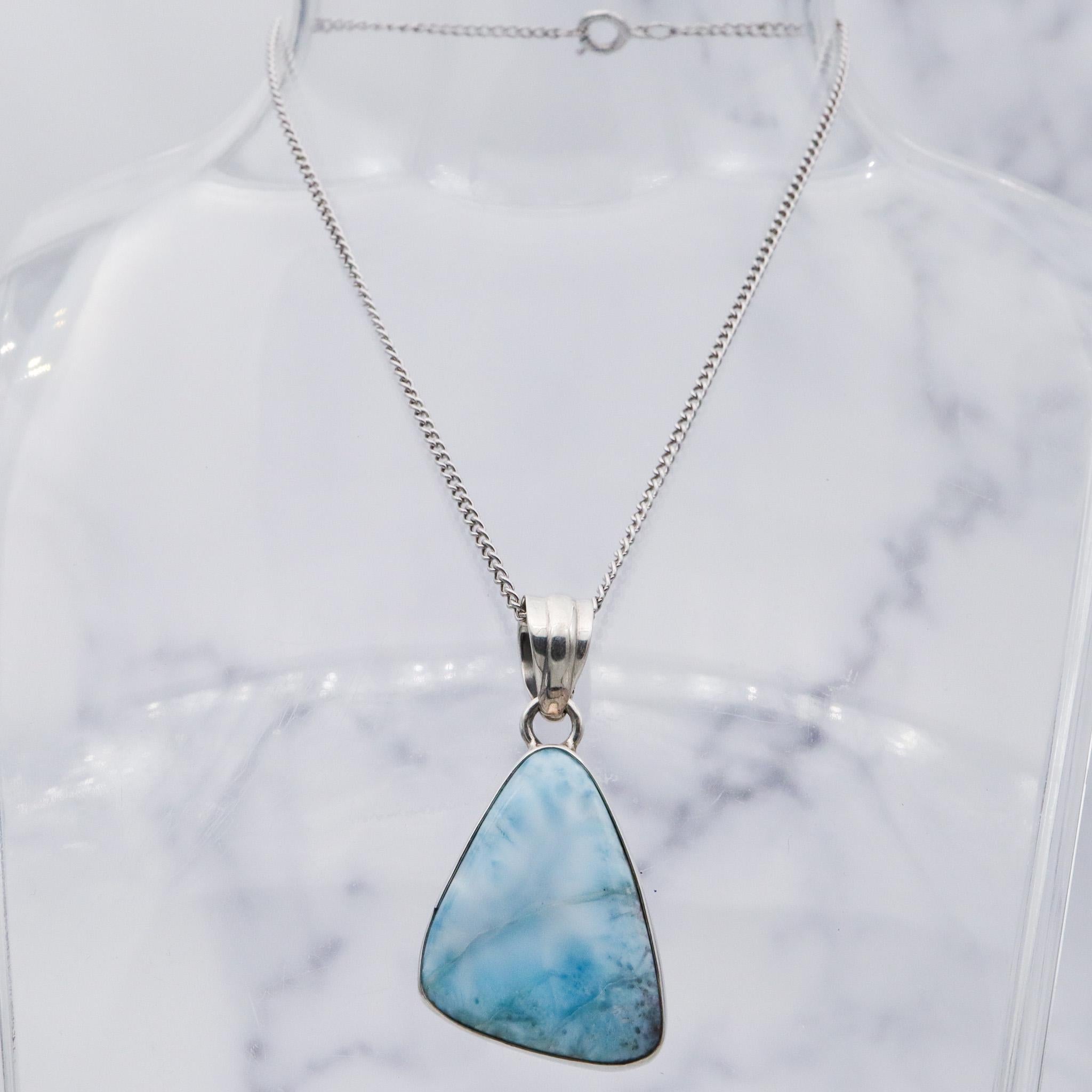 Vintage sterling silver larimar pendant