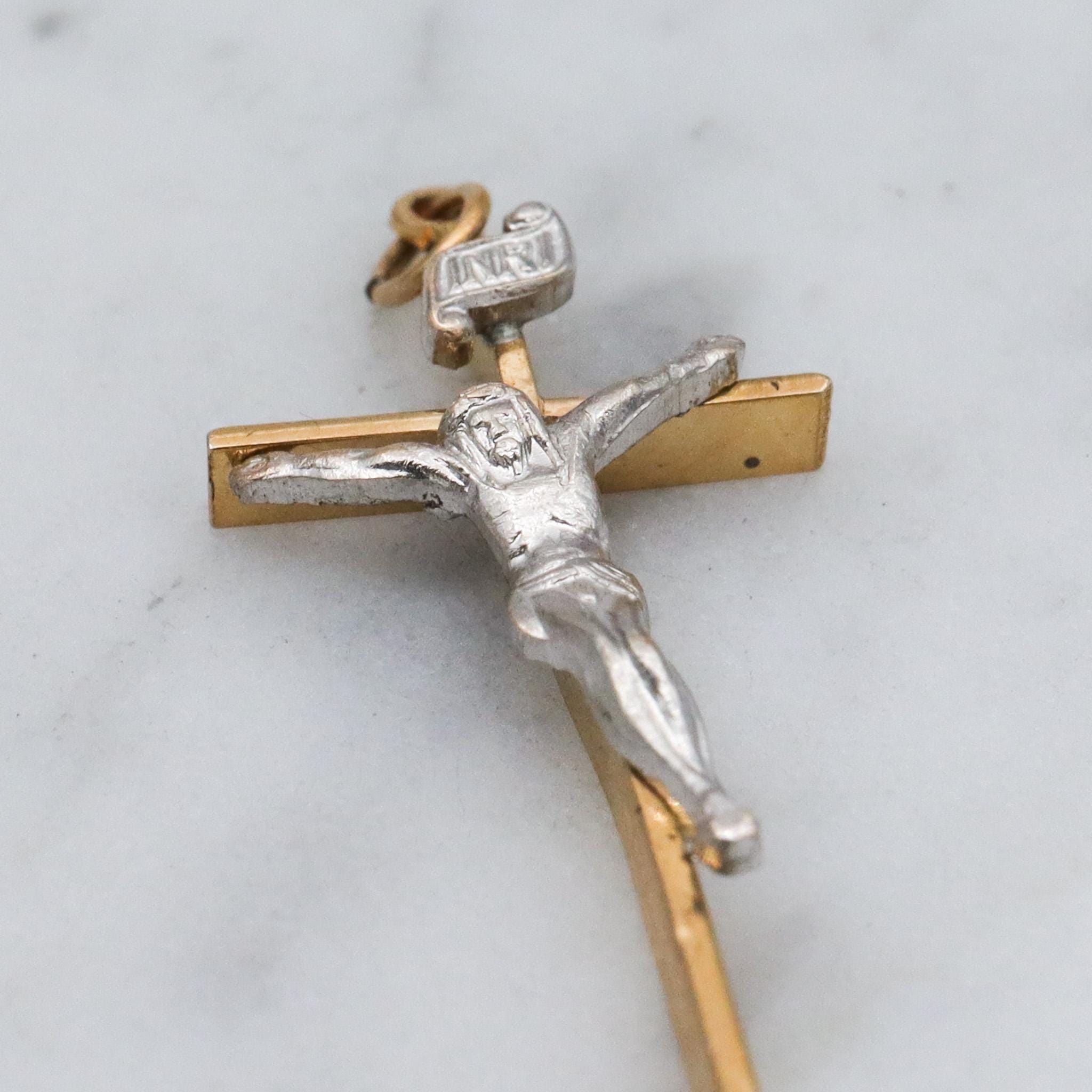 Retro Theda 14k gold filled cross pendant