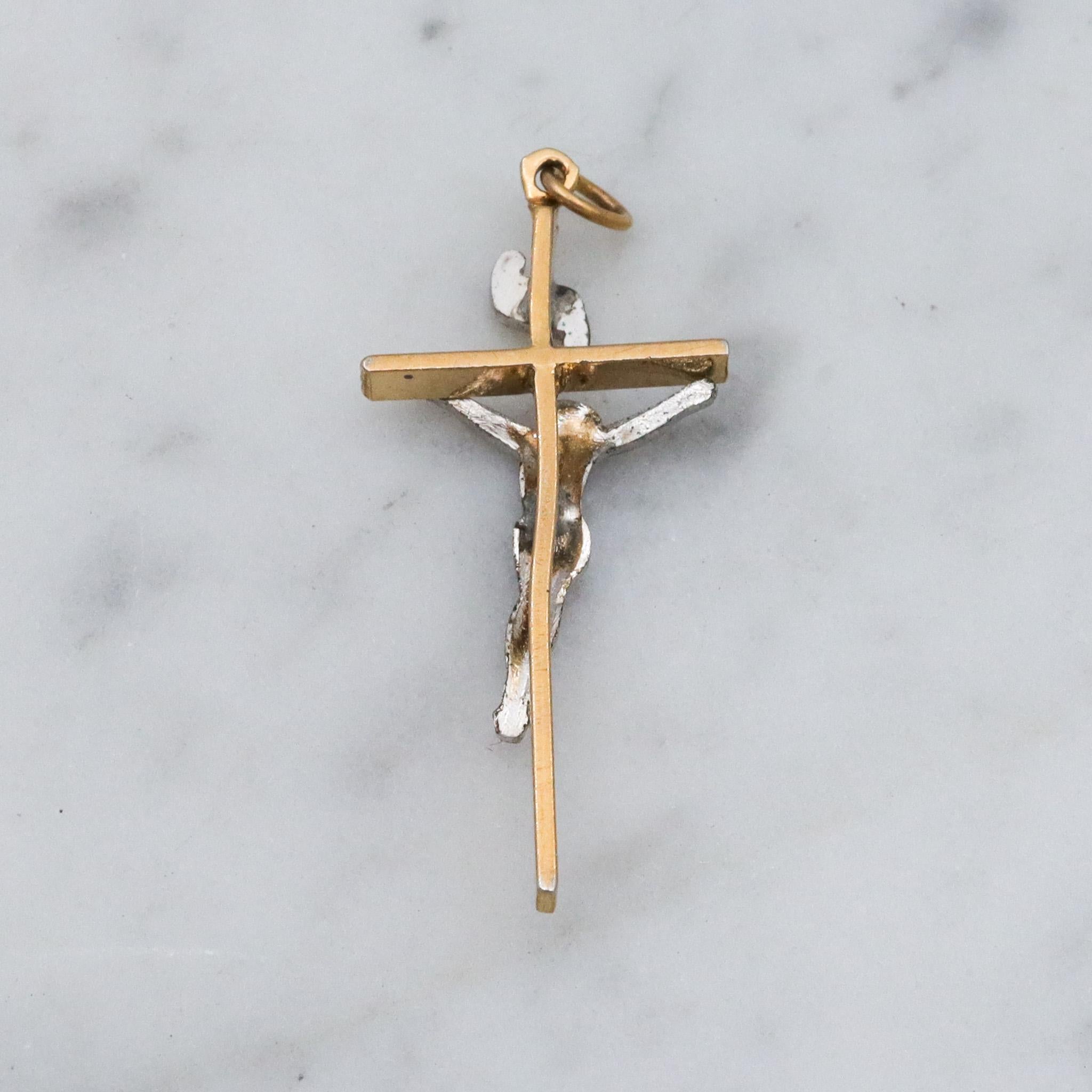 Retro Theda 14k gold filled cross pendant