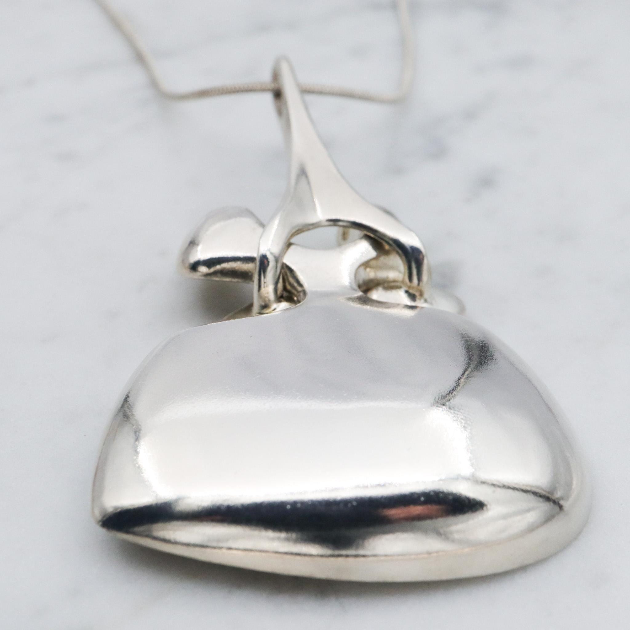 Mid Century Modern Miguel Cisneros Arce structural two part sterling necklace
