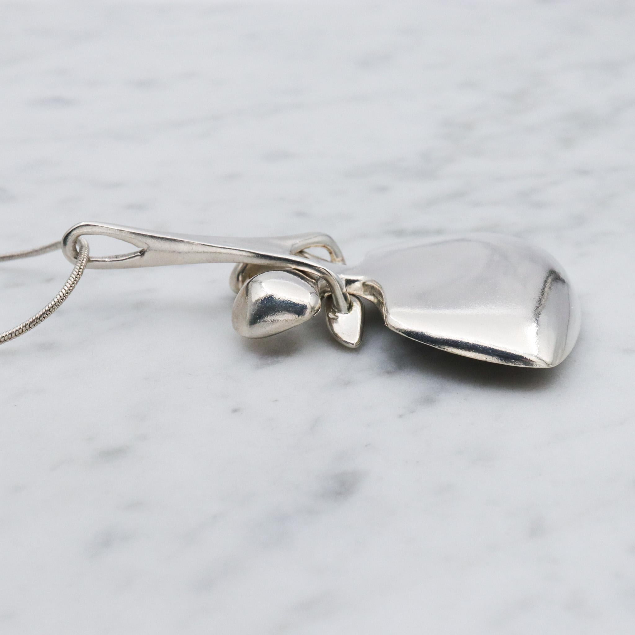 Mid Century Modern Miguel Cisneros Arce structural two part sterling necklace