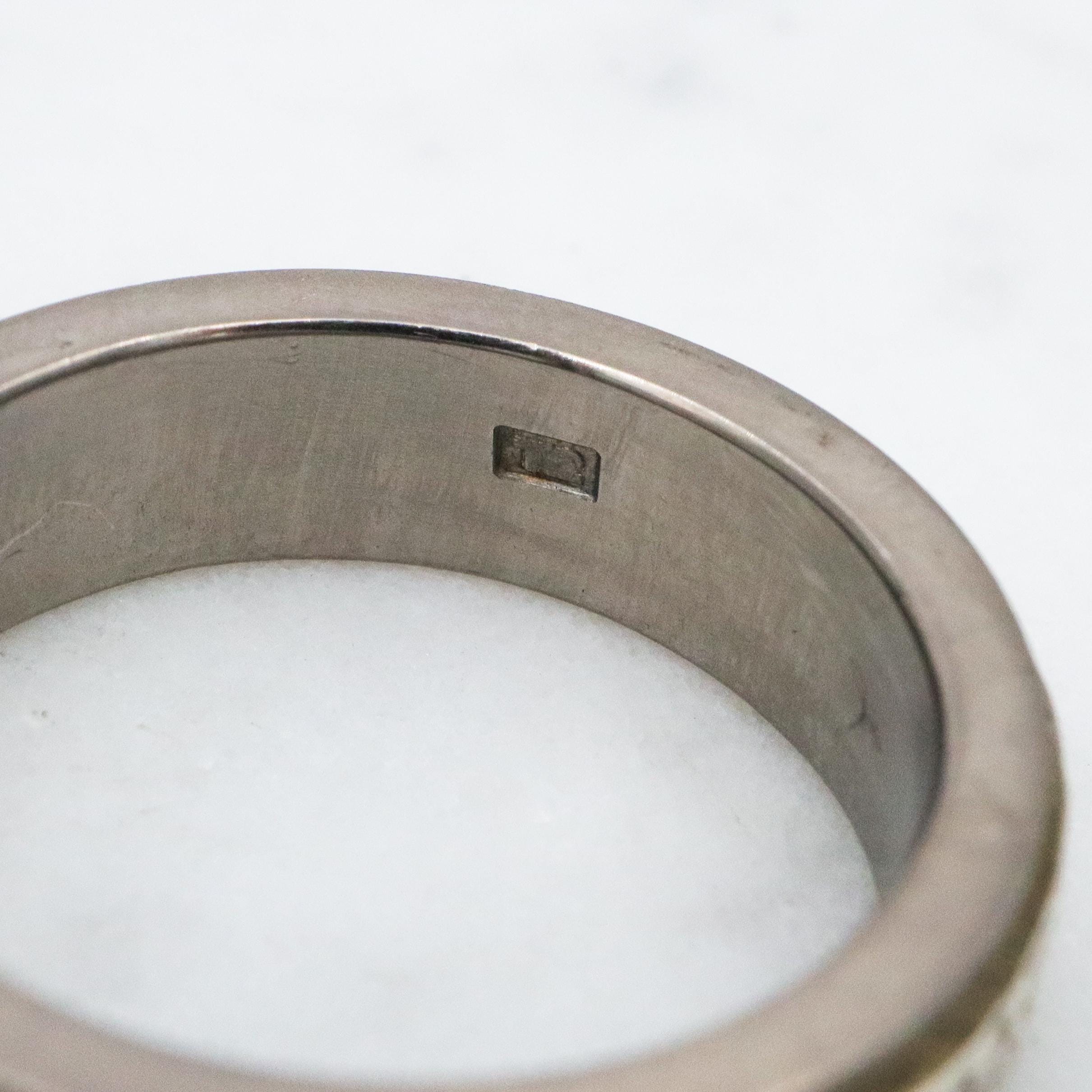 Vintage titanium textured wedding band, size 8