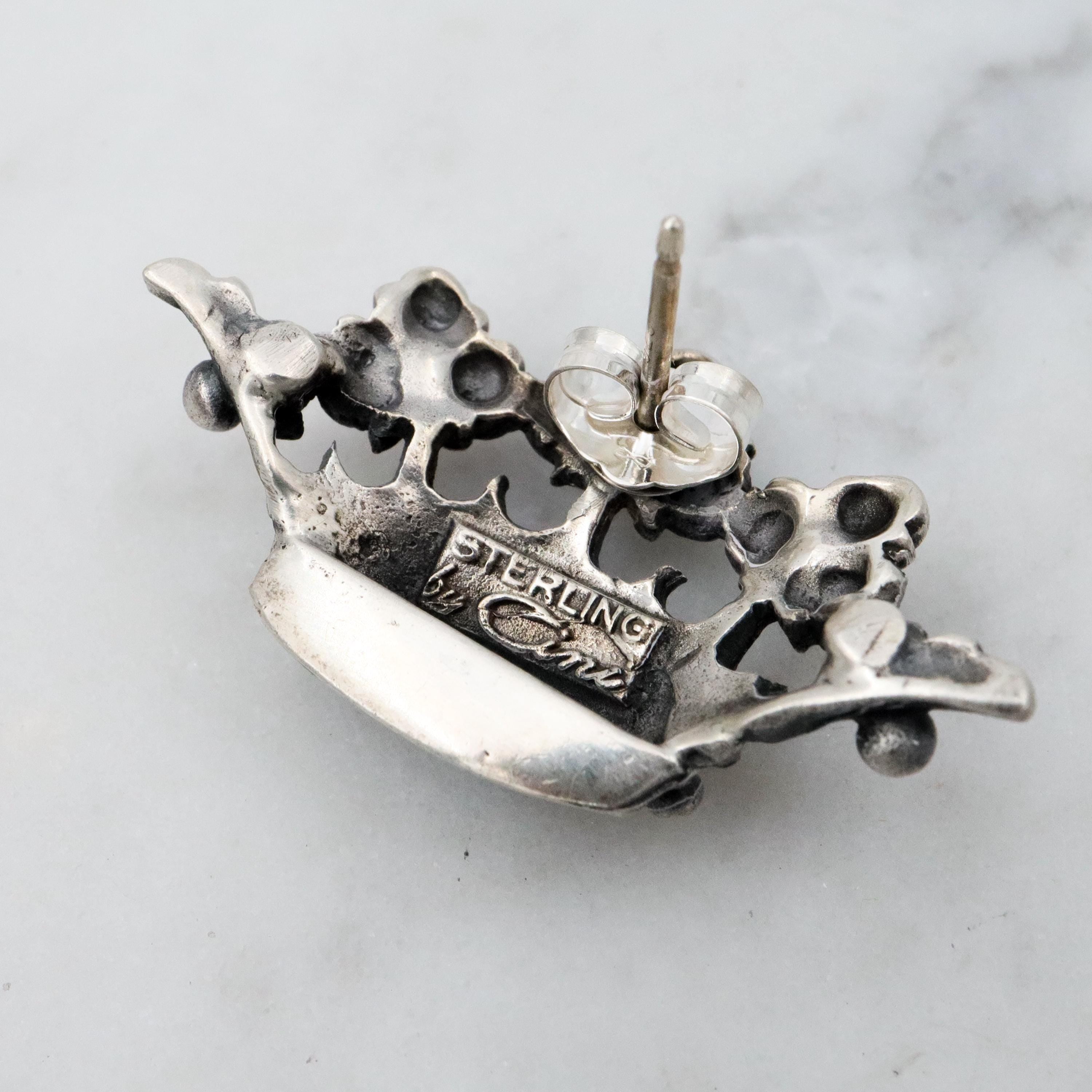 Vintage MCM Guglielmo Cini sterling crown earrings