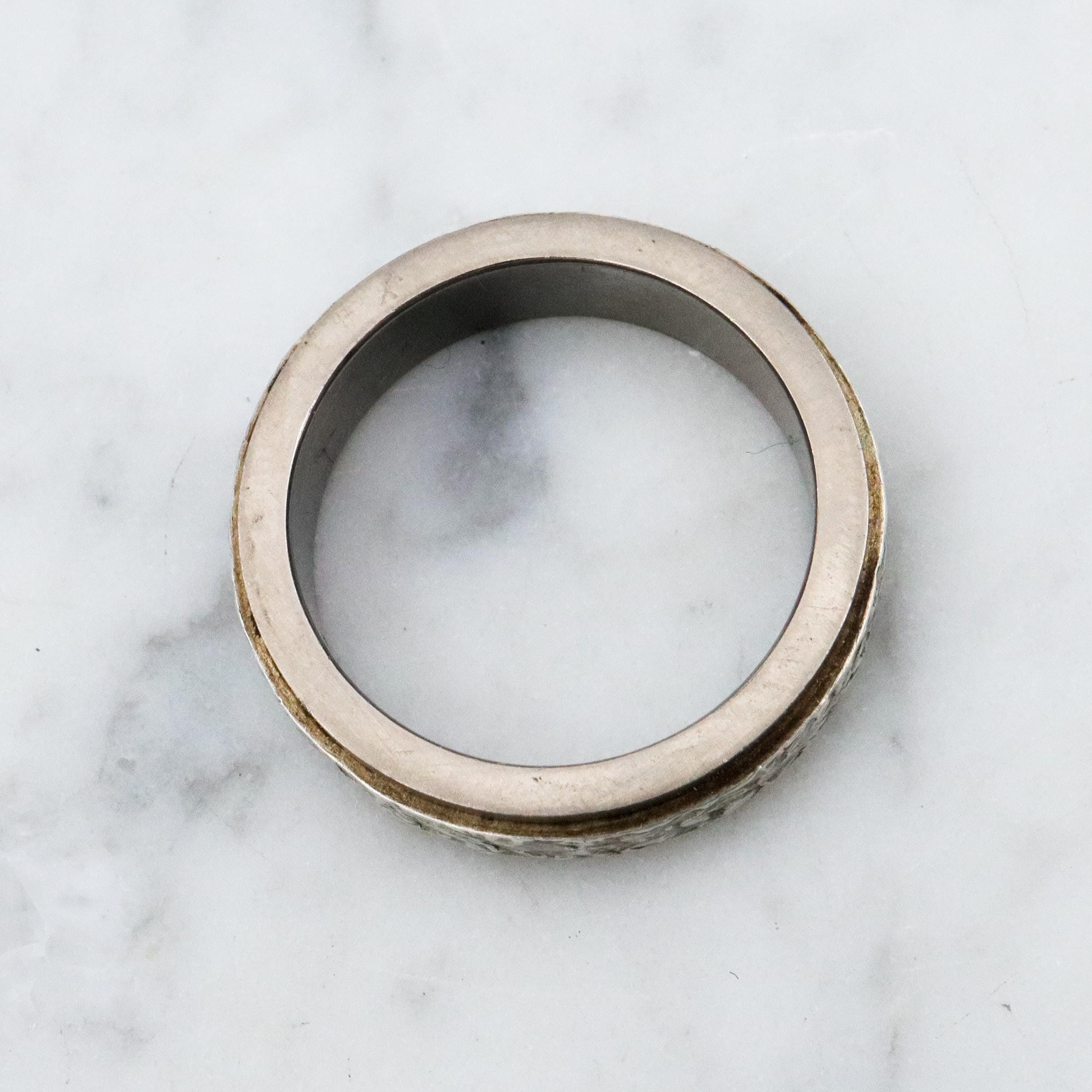 Vintage titanium textured wedding band, size 8