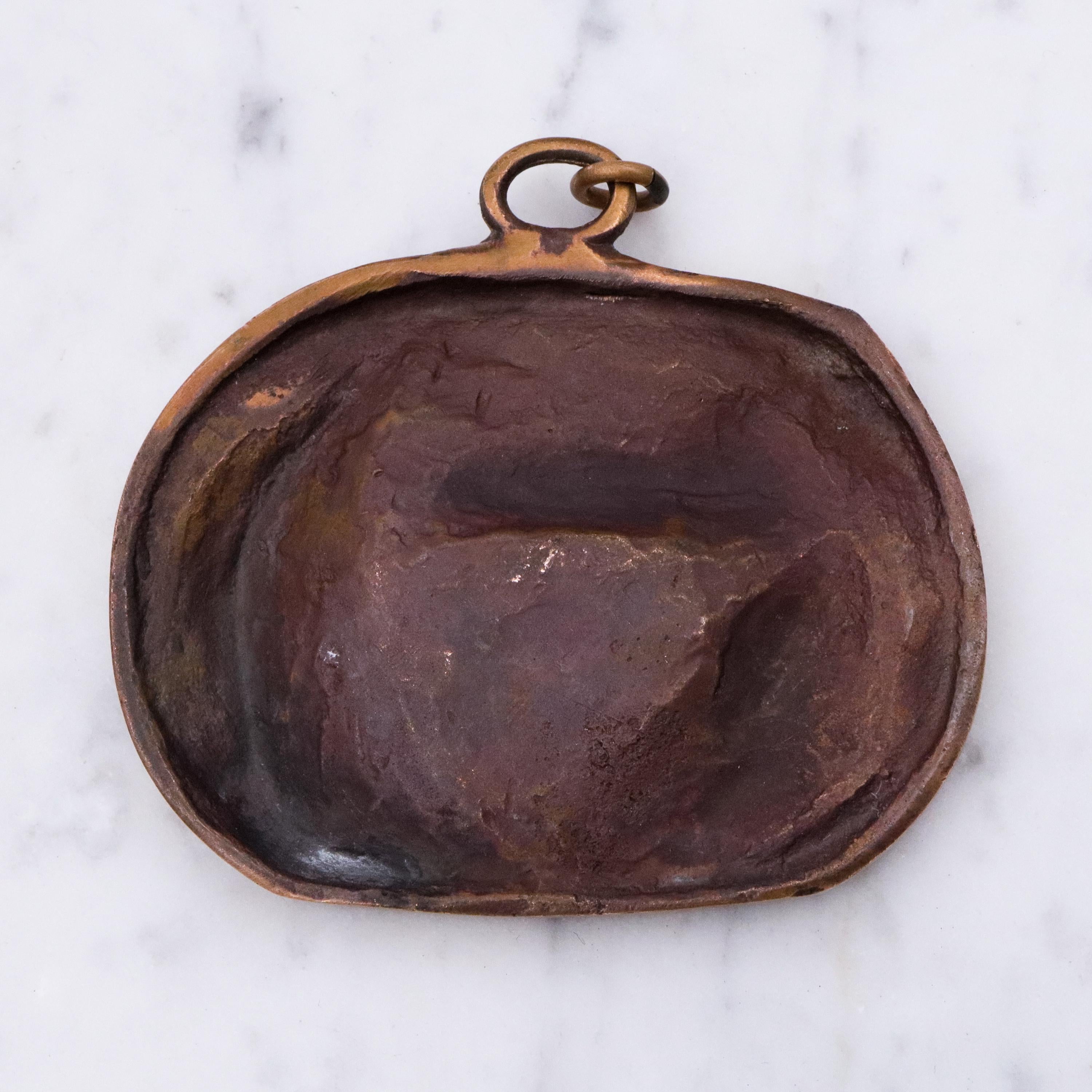 Mid Century Henri Nogaret designed copper and brass cuff bracelet & pendant set
