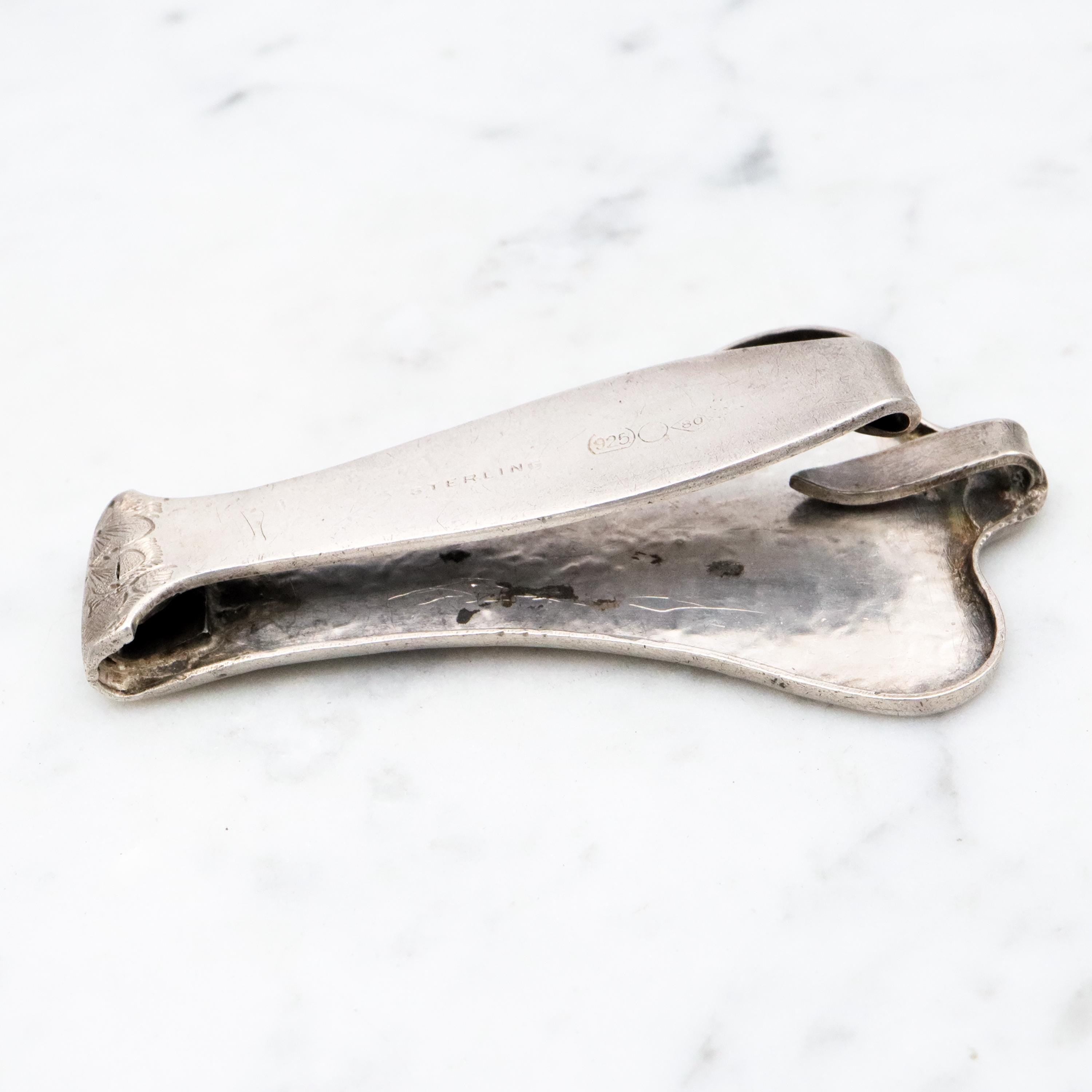 Antique Aesthetic mixed metals sterling bug chatelaine clip by Dominick & Haff
