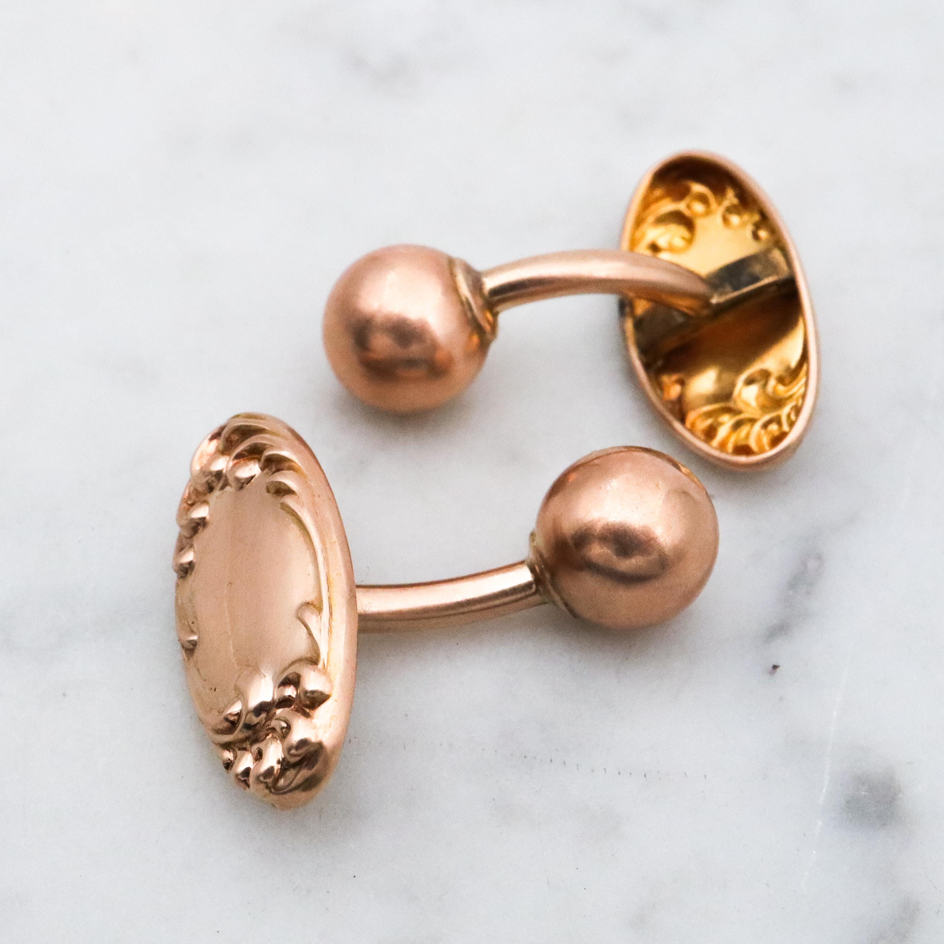 Antique Rococo Revival 10k gold cufflinks