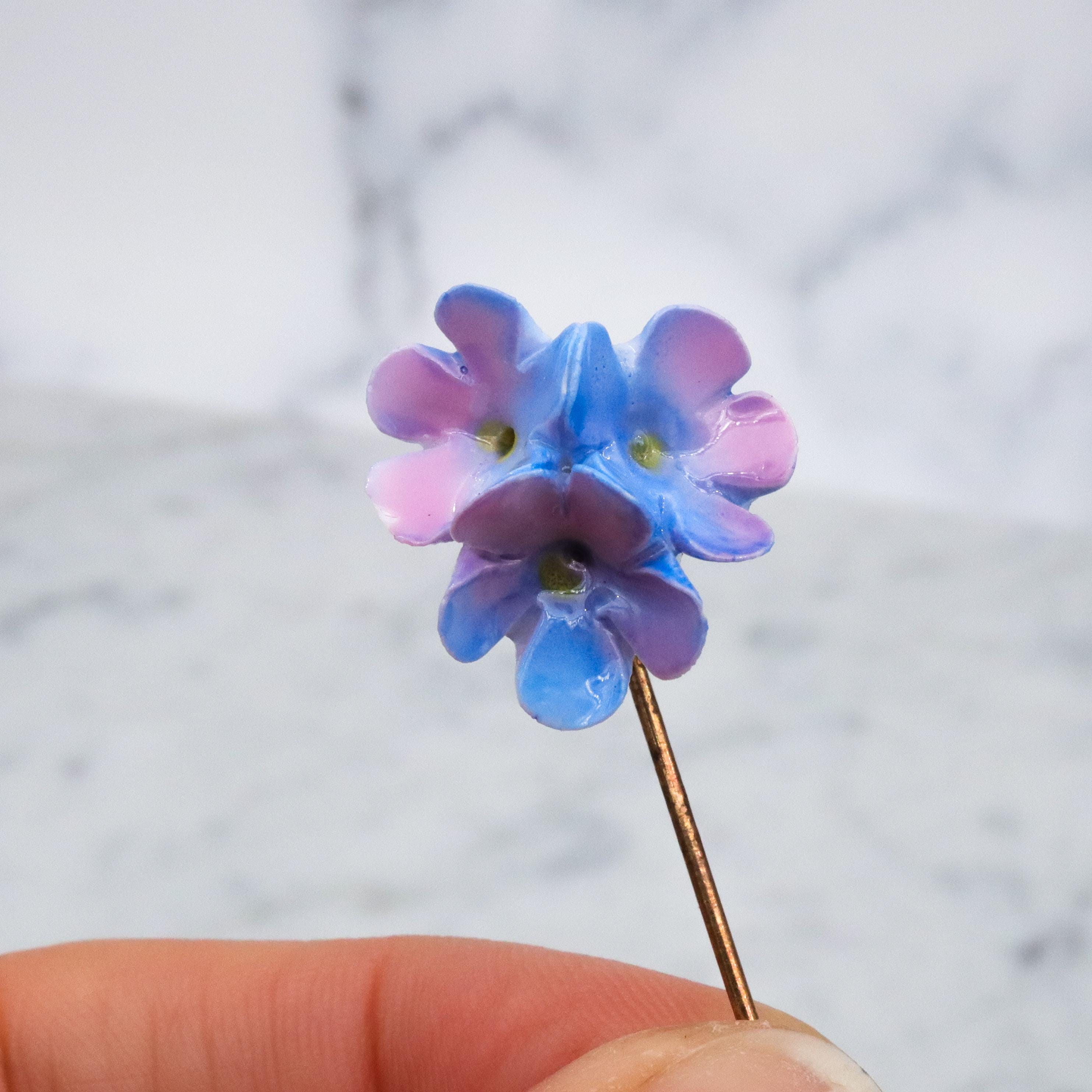 1950s England bone china floral stick pin