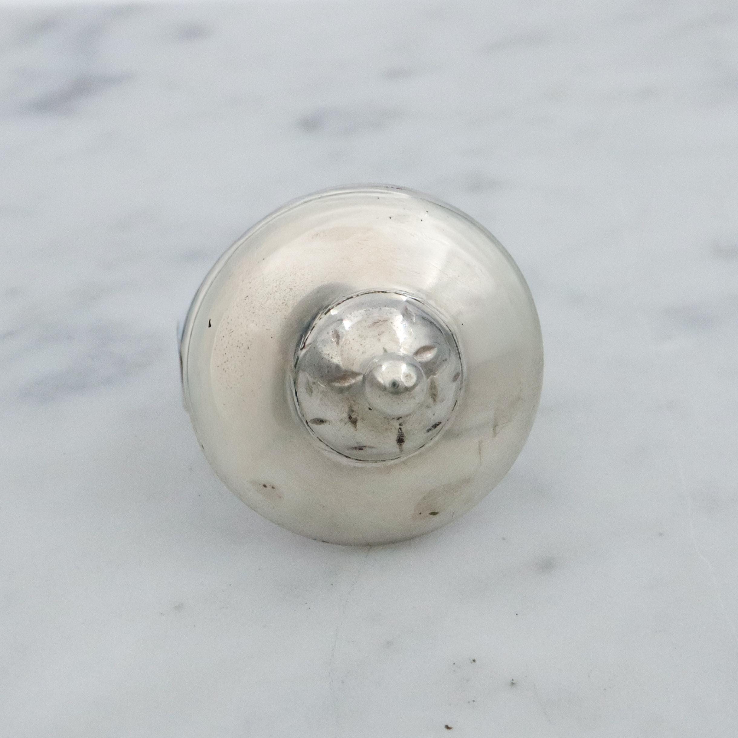 Modernist sculptural sterling disc ring, size 7