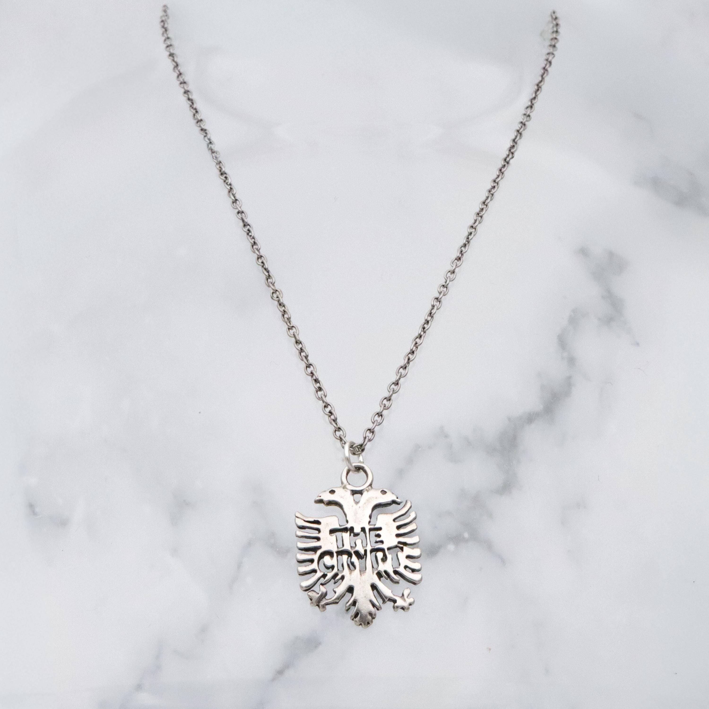 Vintage sterling "The Crypt" Seattle double headed eagle pendant