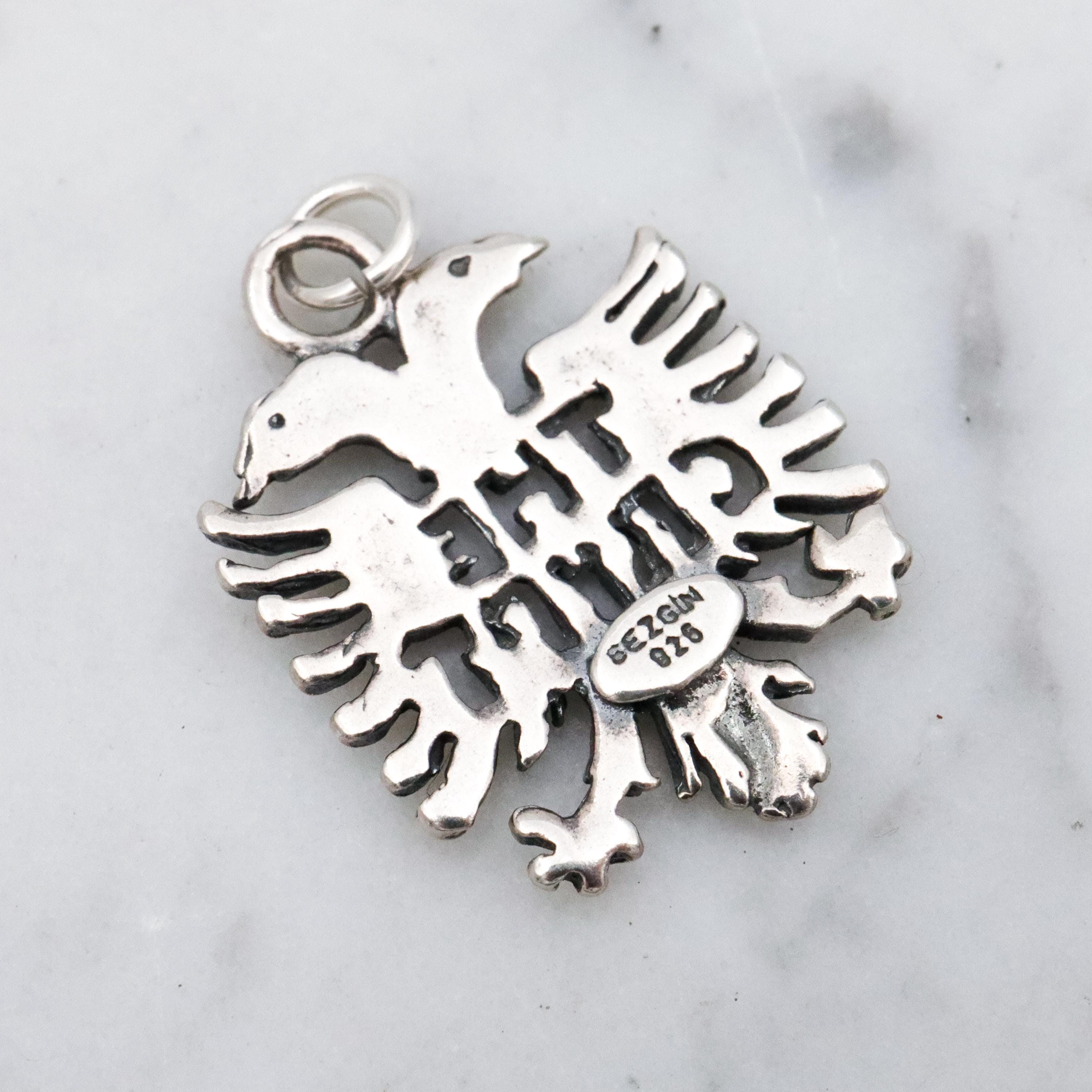 Vintage sterling "The Crypt" Seattle double headed eagle pendant