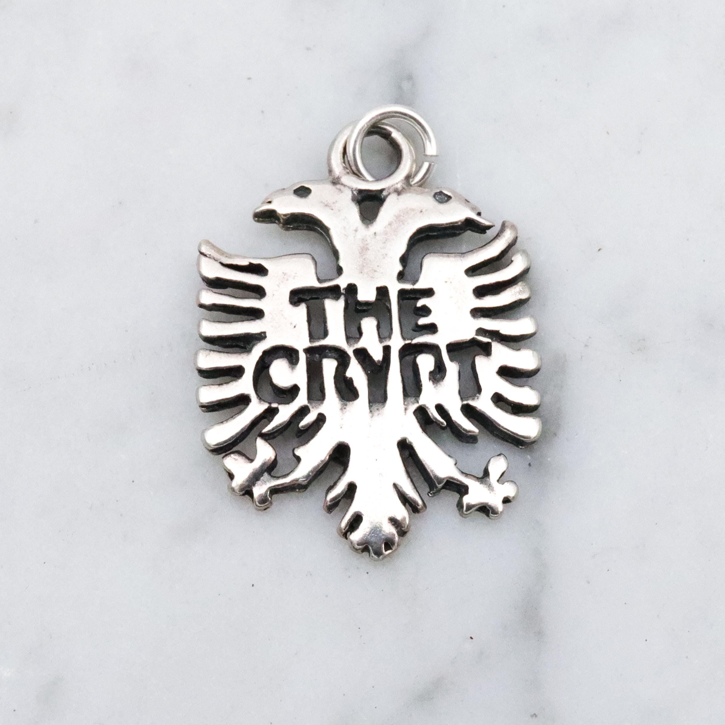 Vintage sterling "The Crypt" Seattle double headed eagle pendant