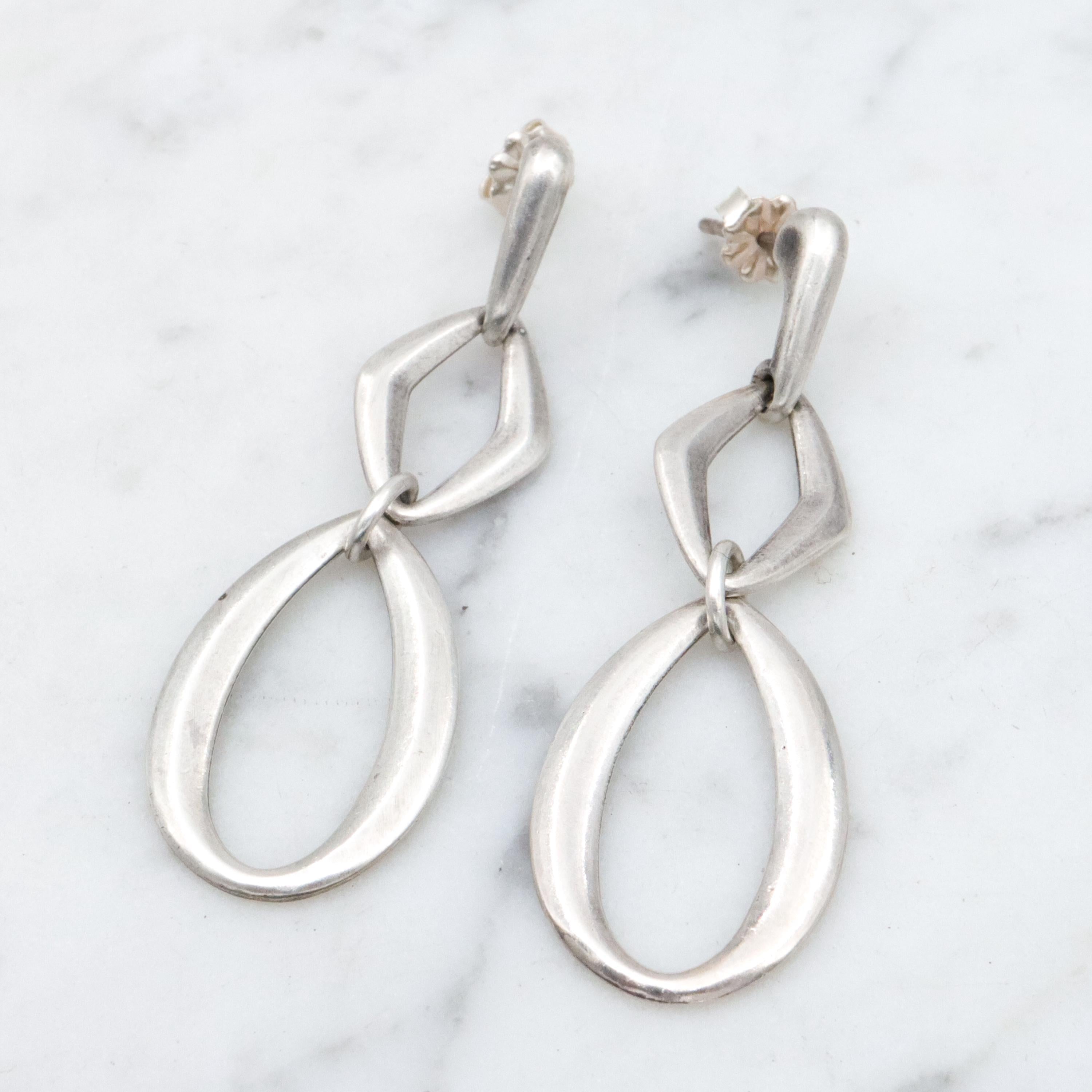 Vintage James Avery geometric sterling drop earrings