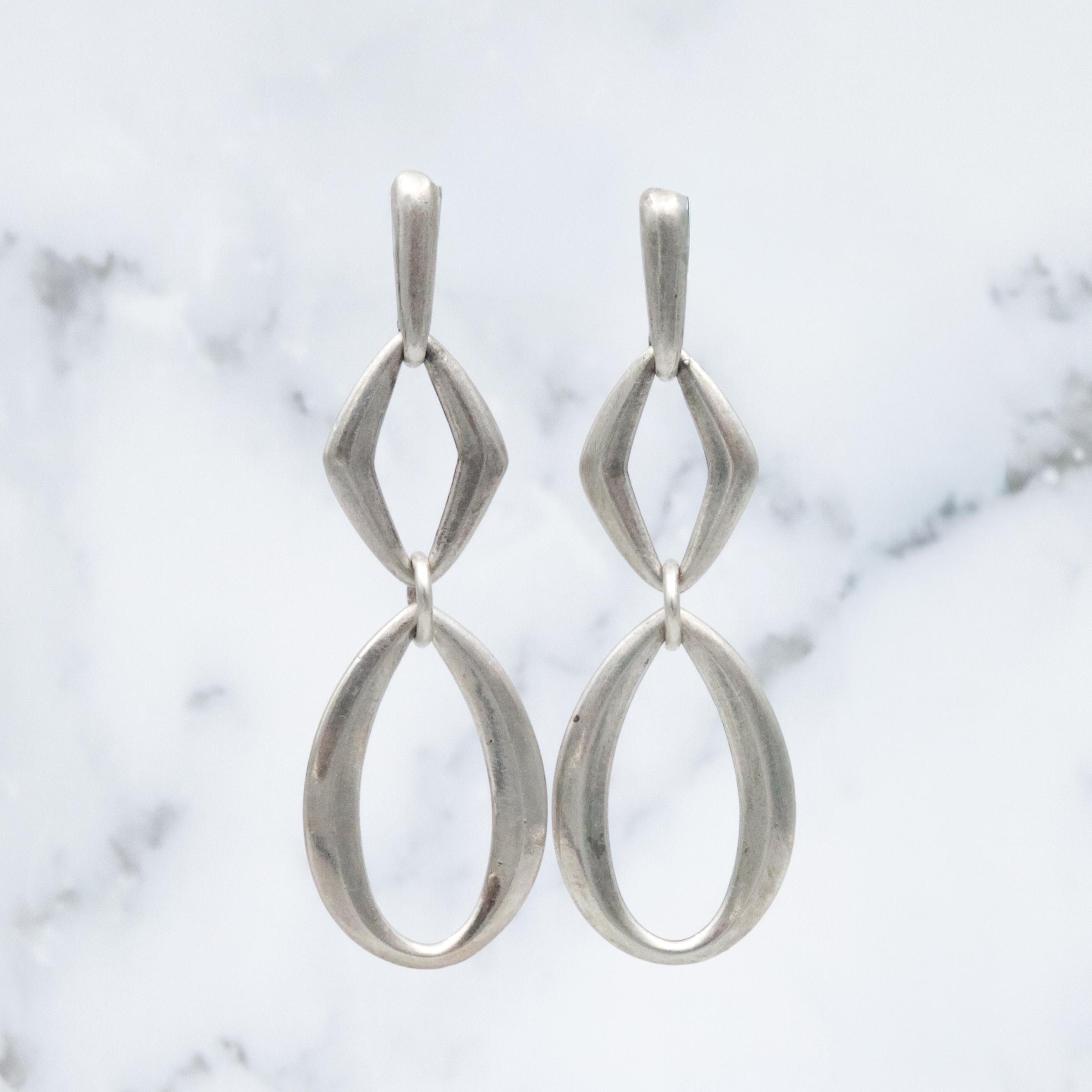Vintage James Avery geometric sterling drop earrings