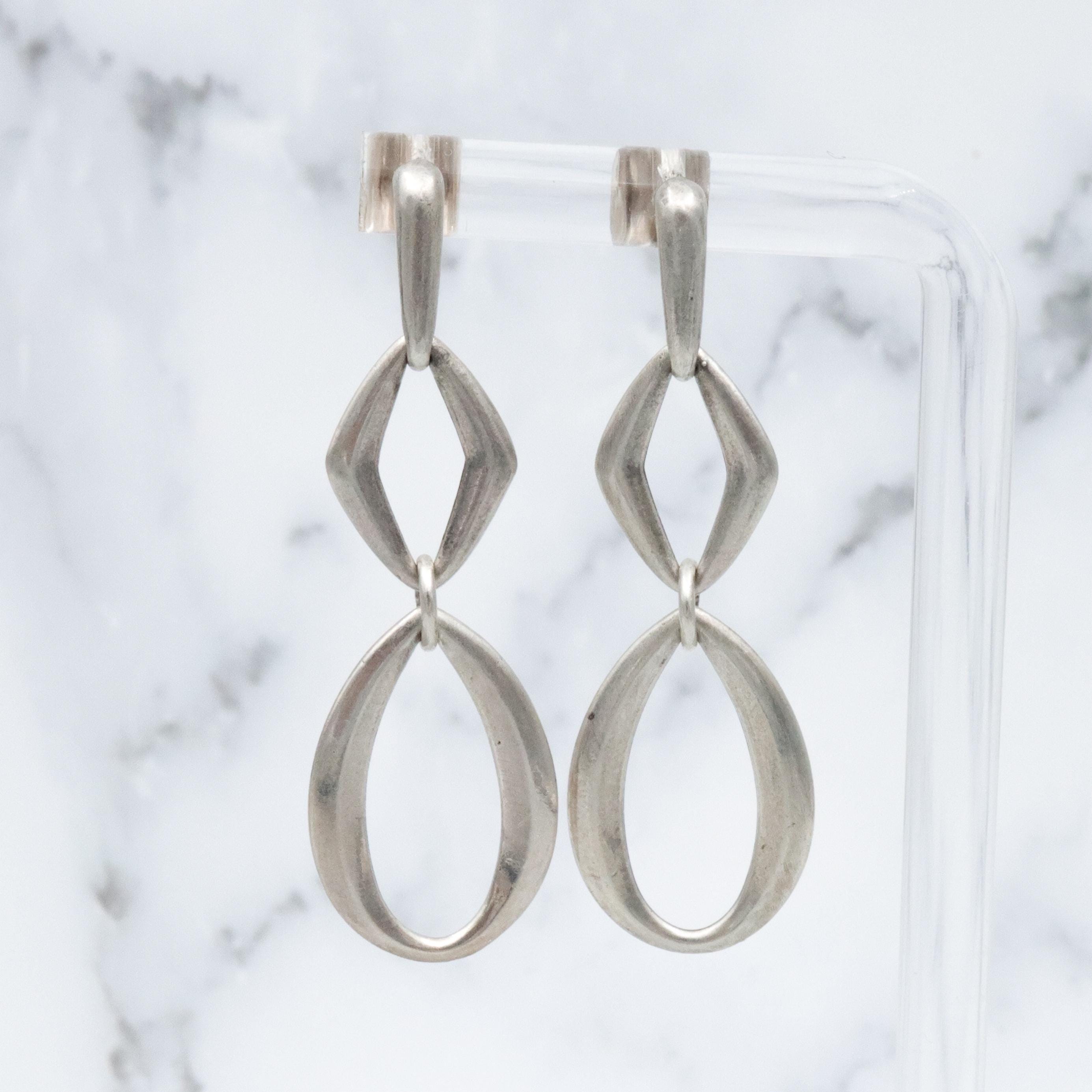 Vintage James Avery geometric sterling drop earrings