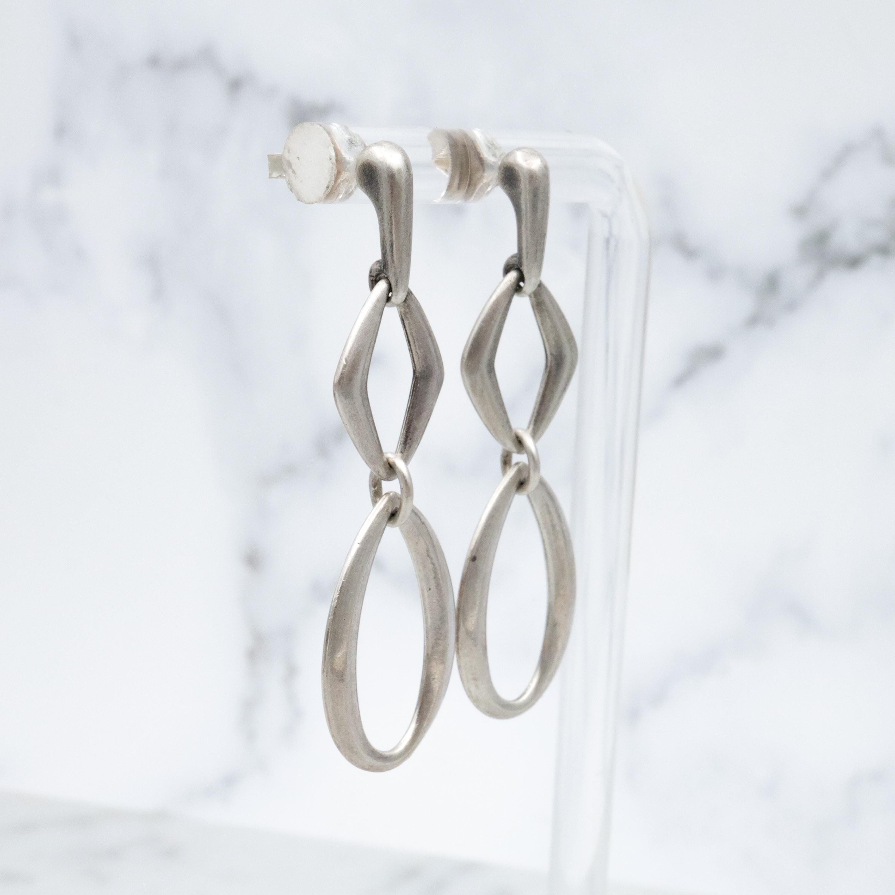 Vintage James Avery geometric sterling drop earrings