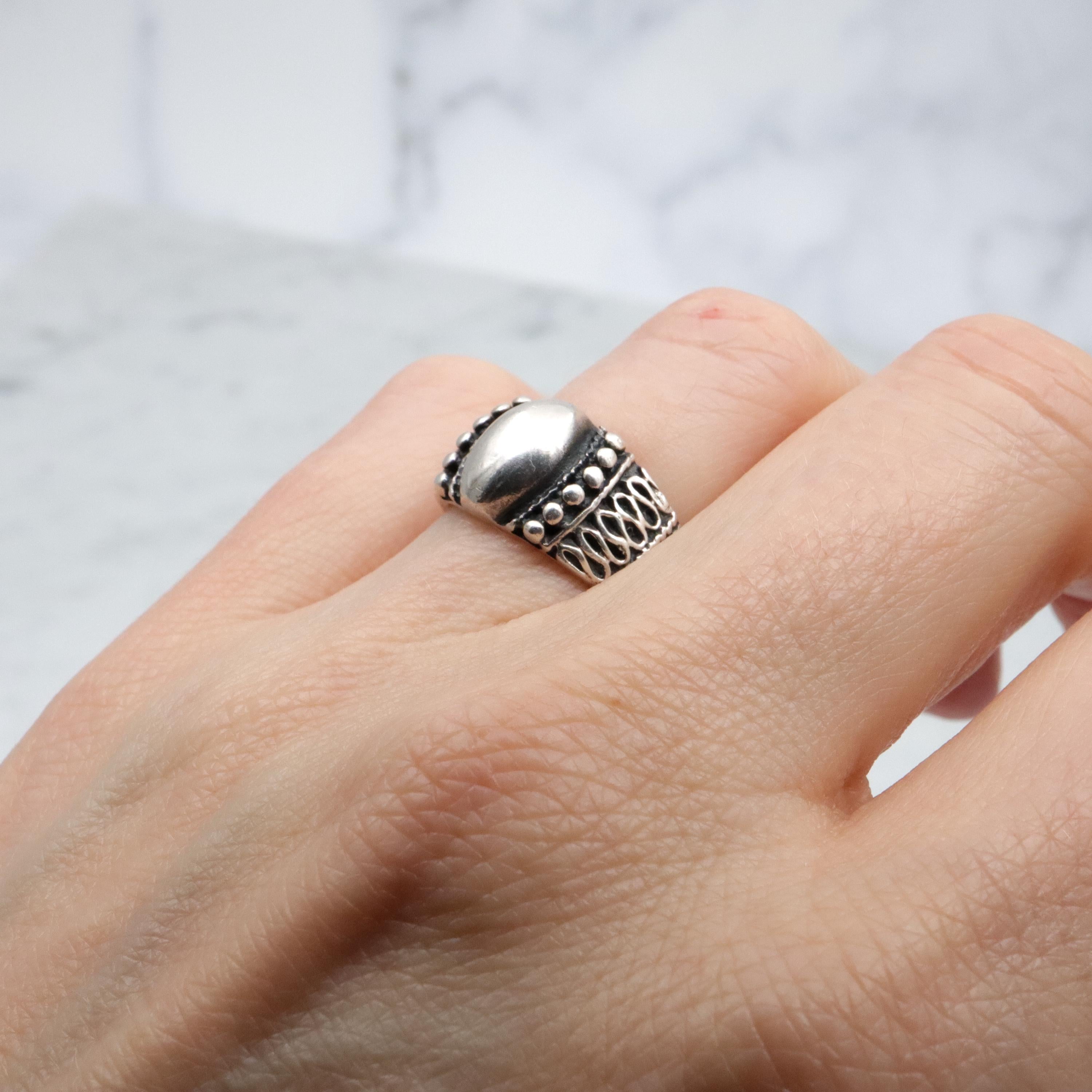 Vintage sterling cigar band style ring, size 6