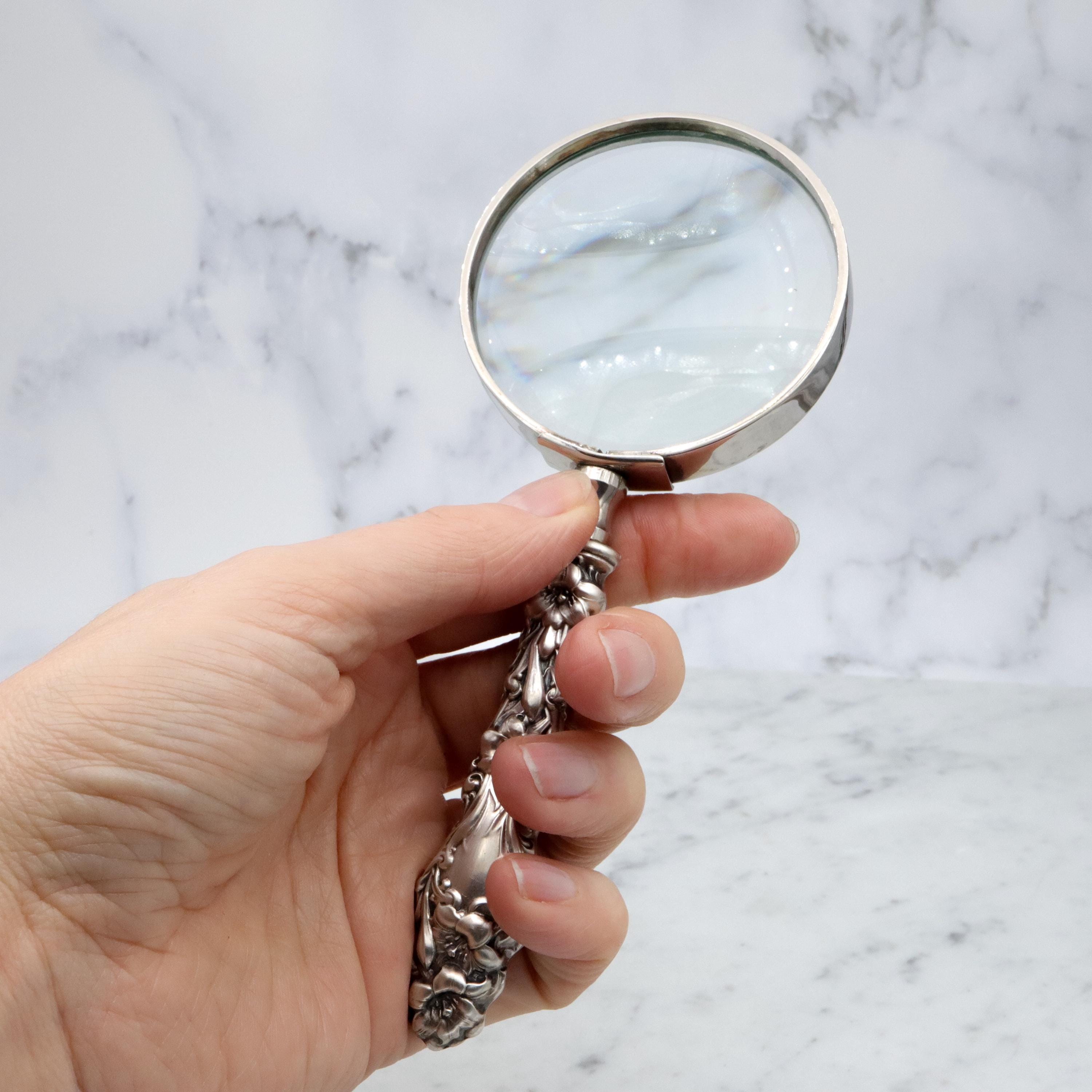 Antique Whiting Lily sterling handled magnifying glass