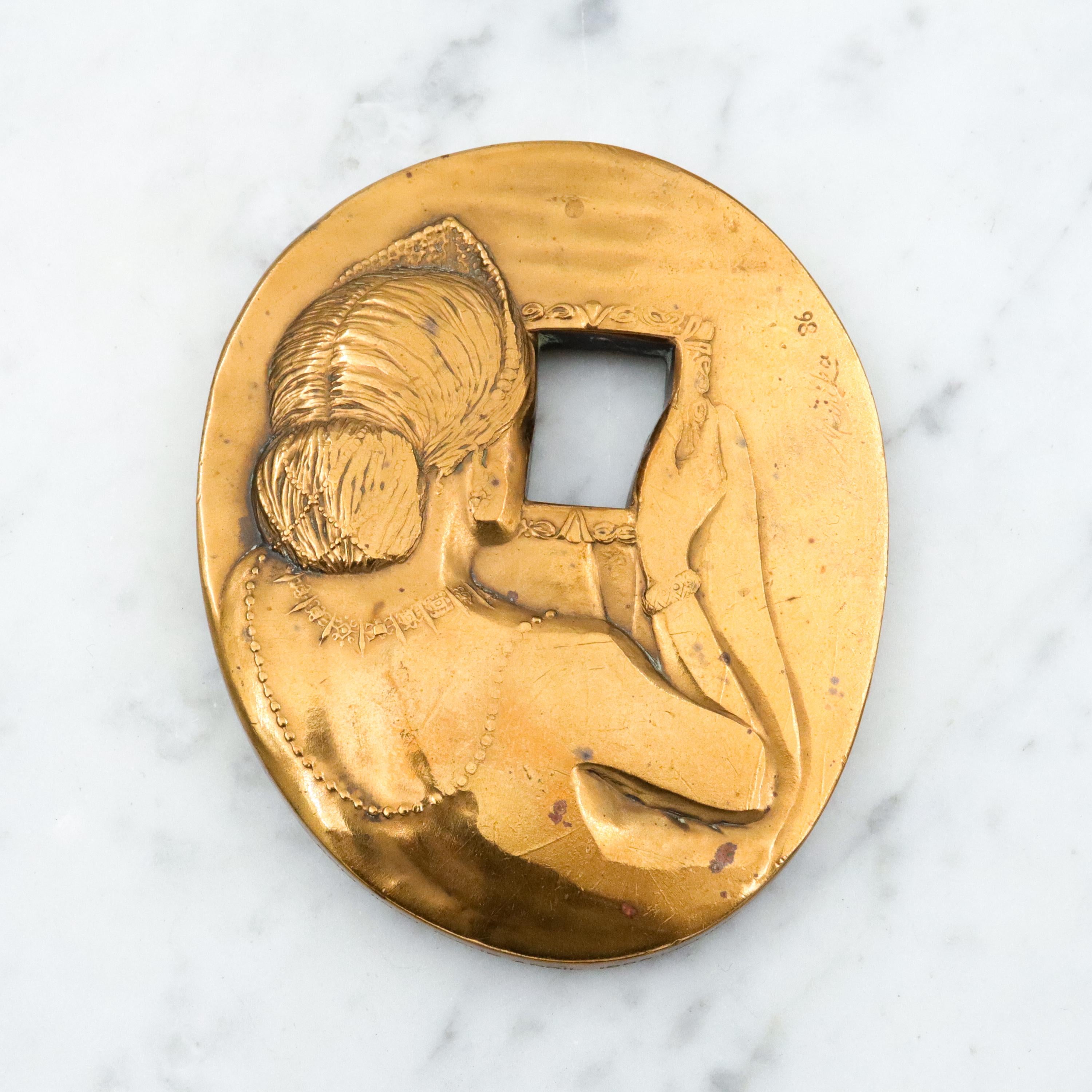 1986 Society of Medalists "Vanitas" bronze medal by Marika Somogyi