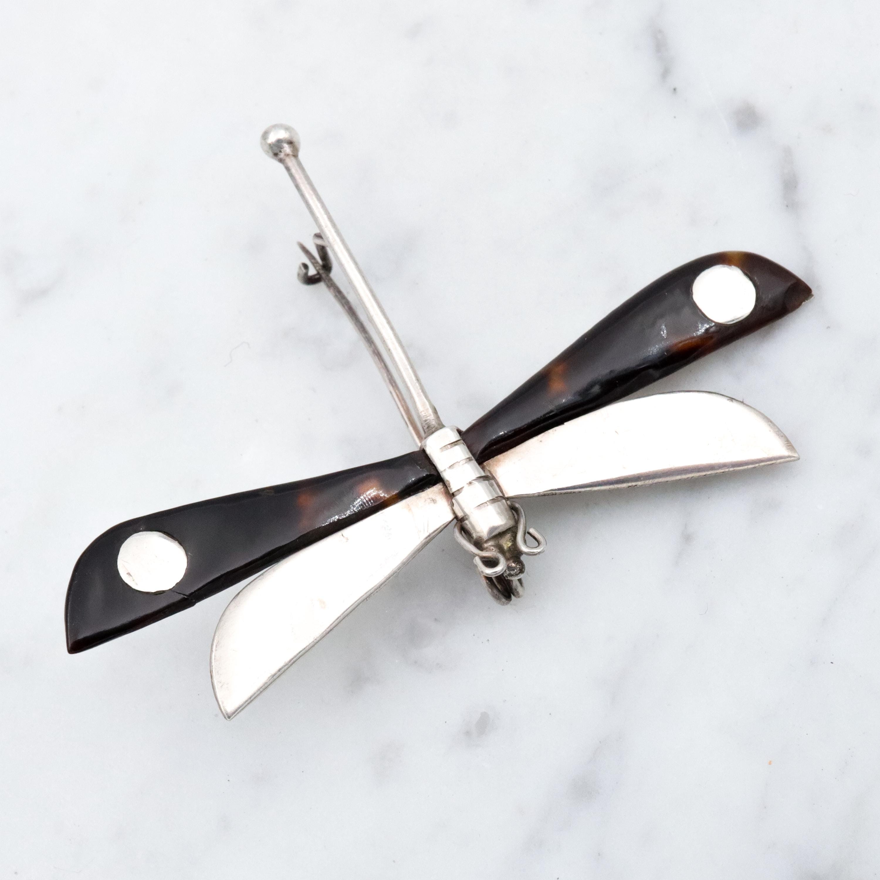 1950s William Spratling Taxco sterling dragonfly brooch