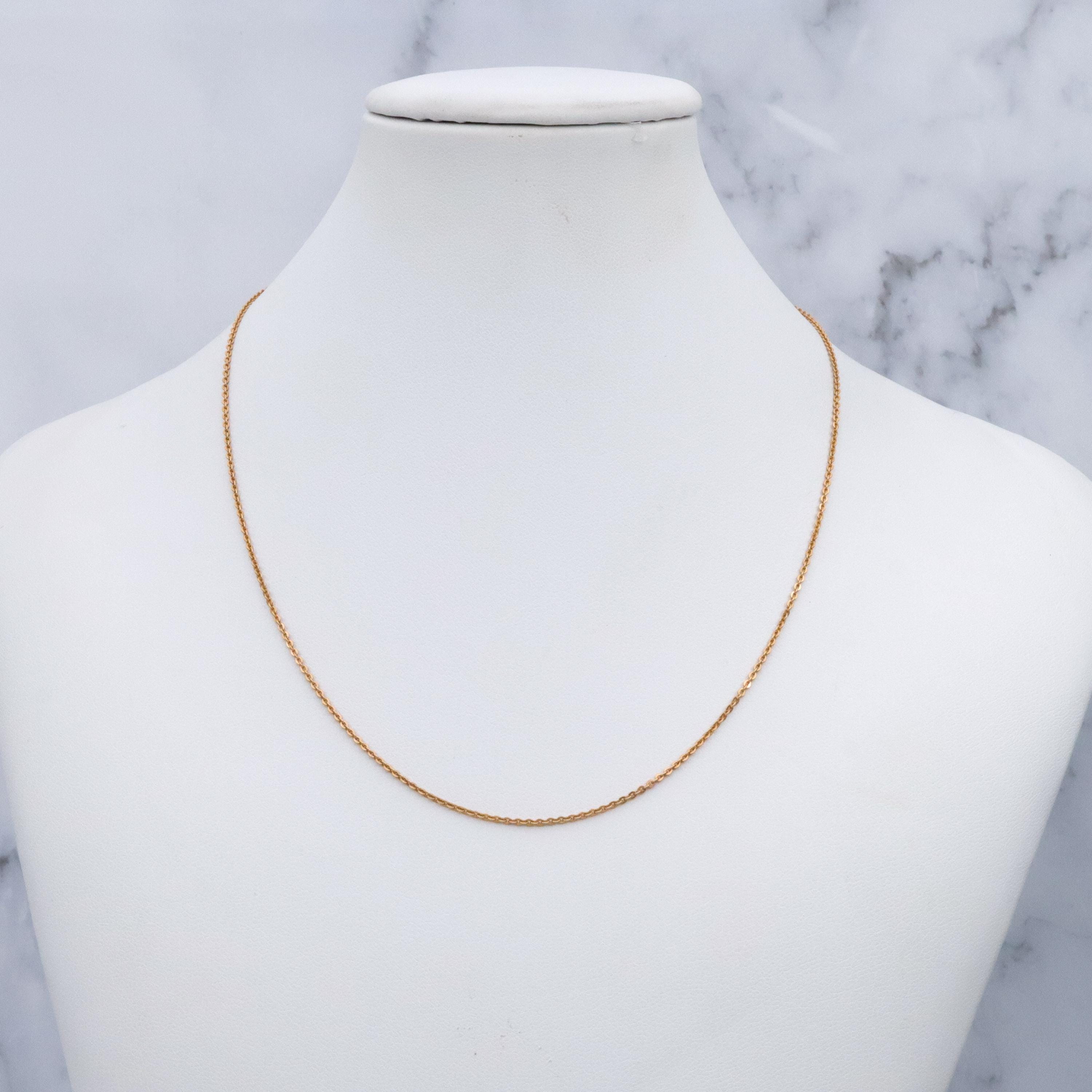 Vintage Uno A Erre Italian 14k gold petite cable chain, 15"