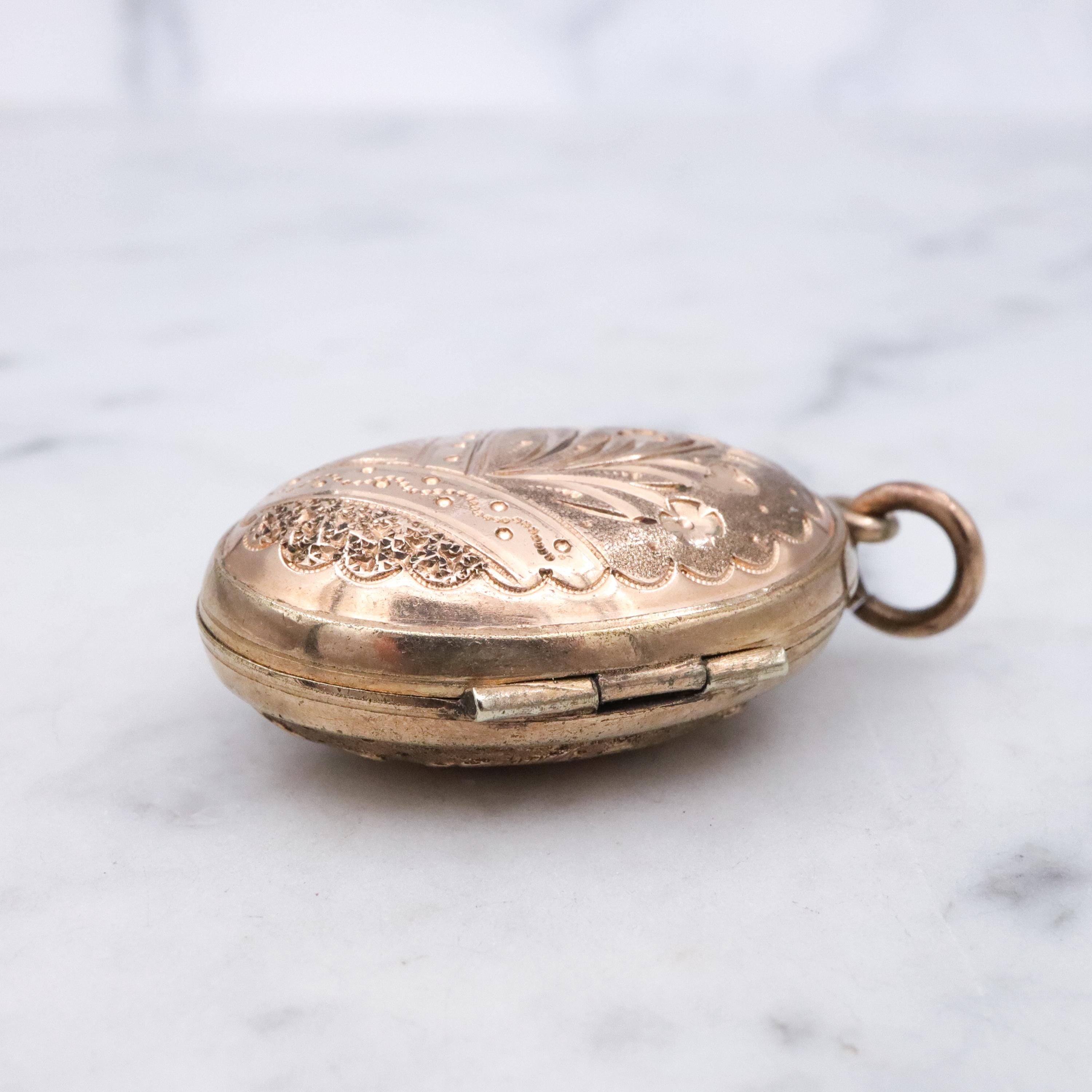 Antique Victorian Aesthetic embossed domed gold filled locket