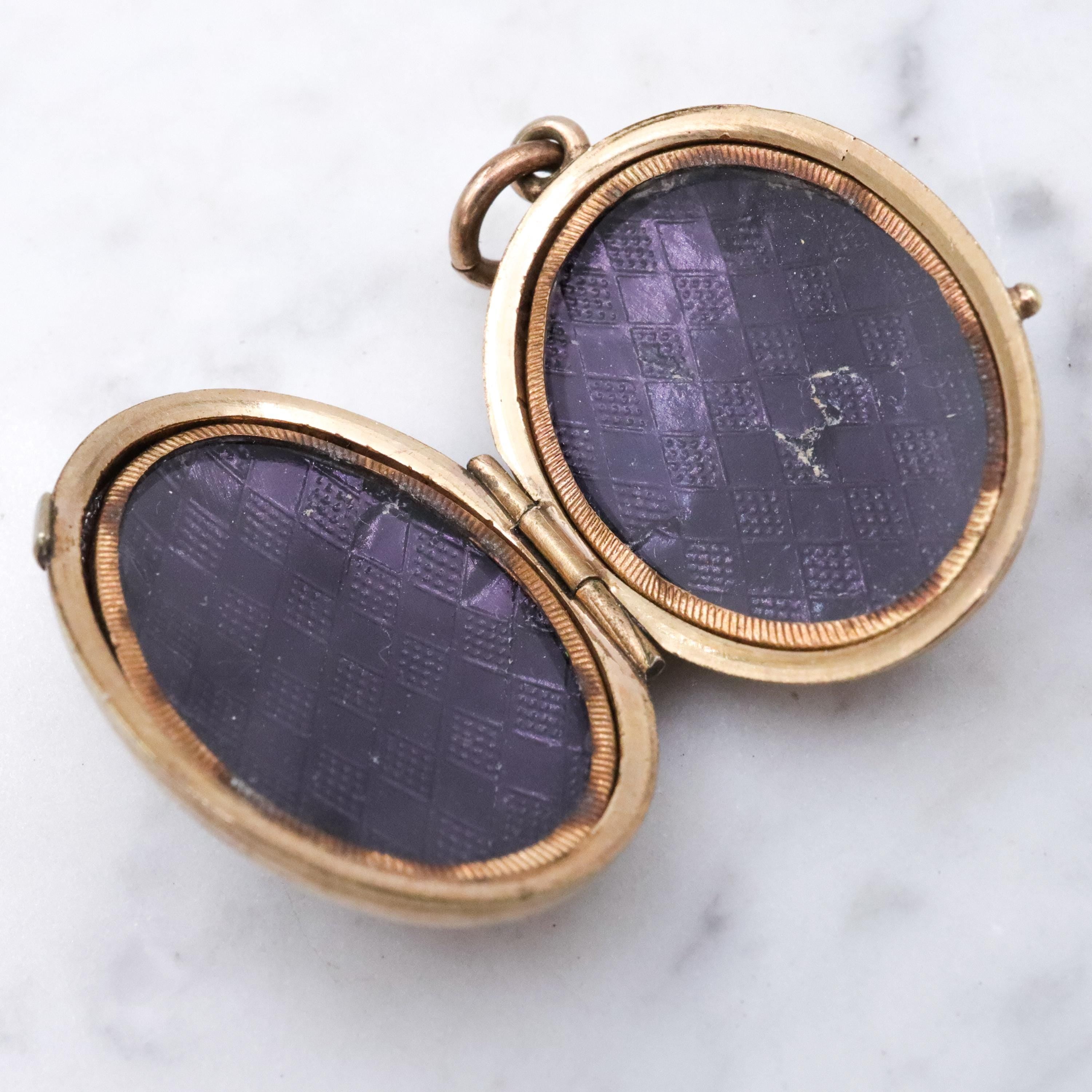 Antique Victorian Aesthetic embossed domed gold filled locket