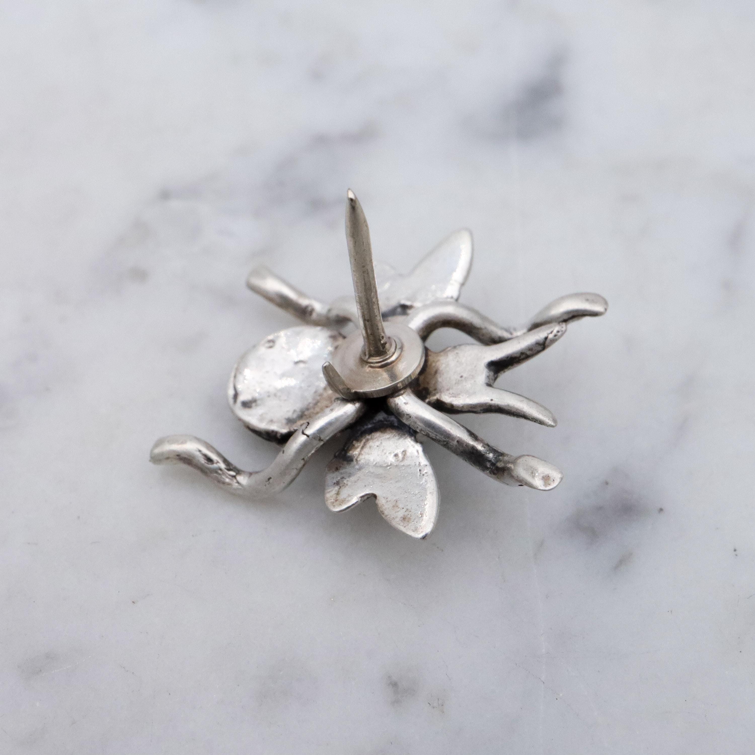 Native American sterling turquoise bee bug tie tack