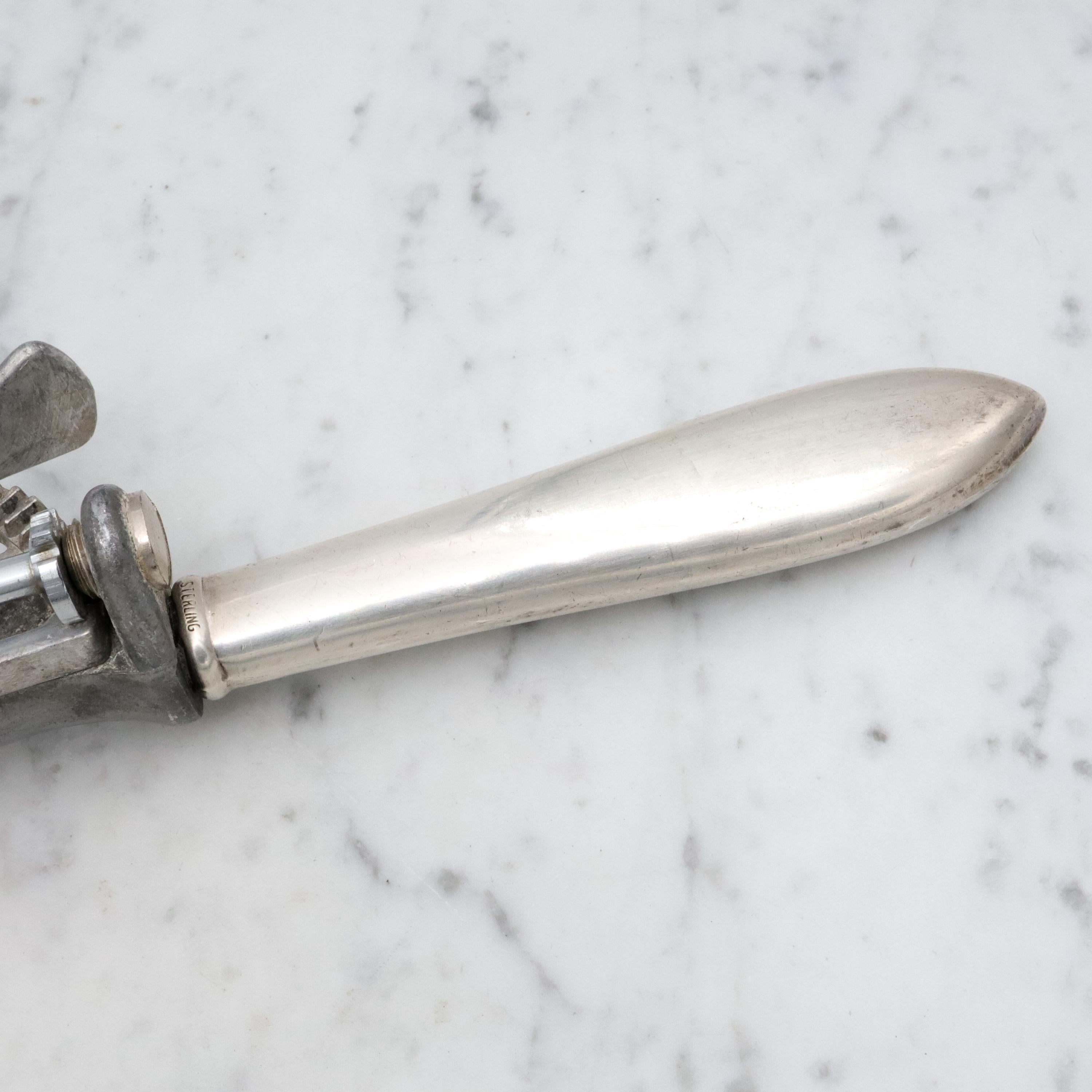 Retro Peerless aluminum spring loaded ice cream scoop with sterling handle