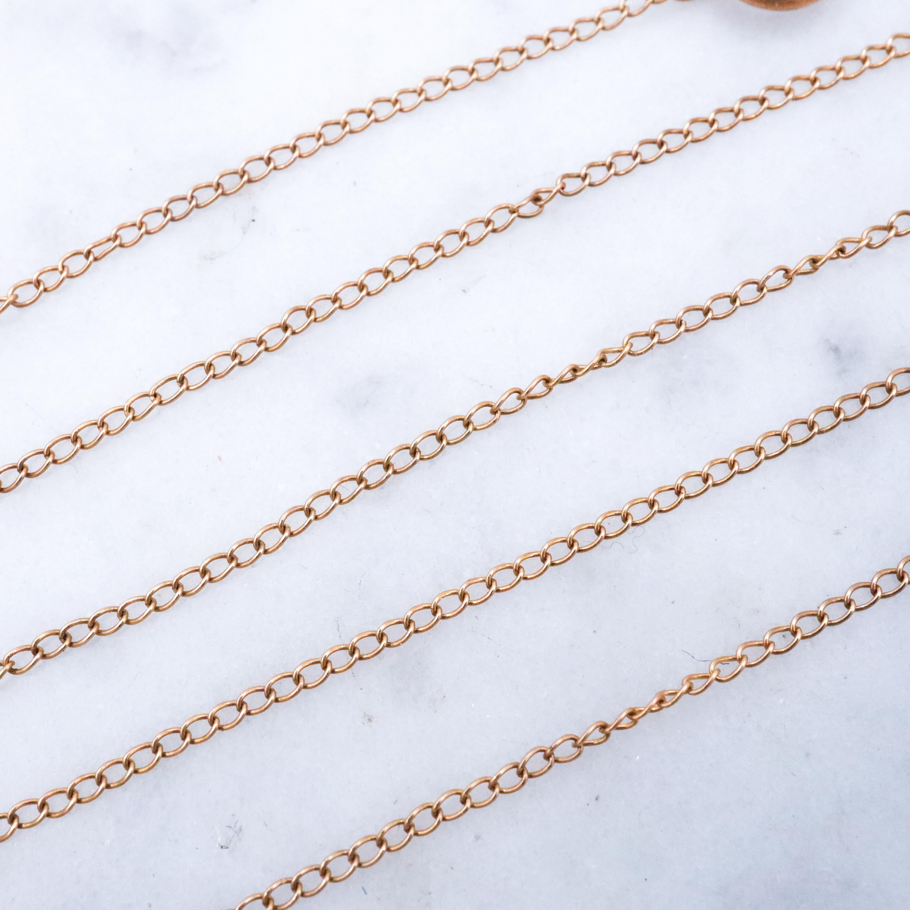 Petite Vintage 14k gold lightweight curb link chain necklace, 15"