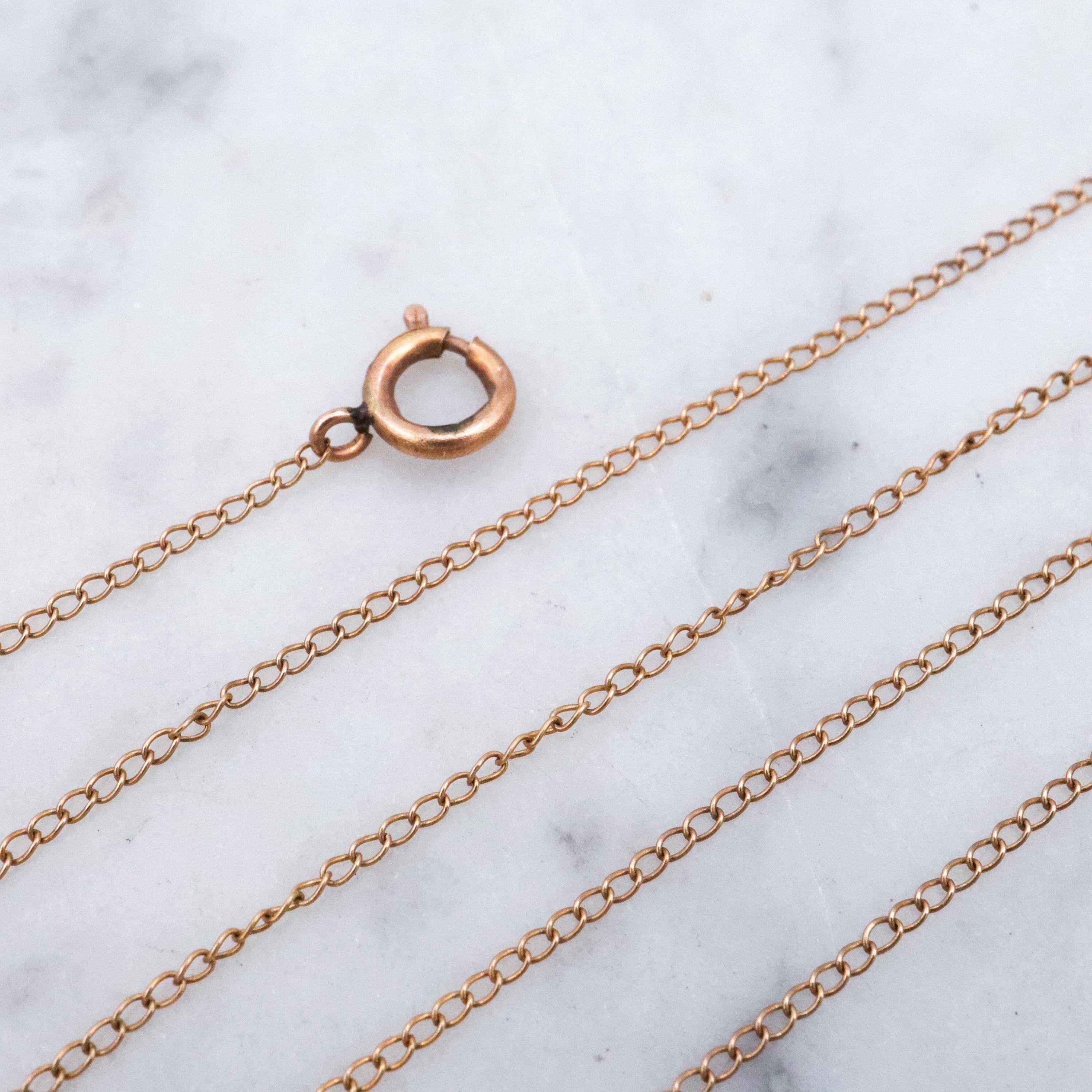 Petite Vintage 14k gold lightweight curb link chain necklace, 15"