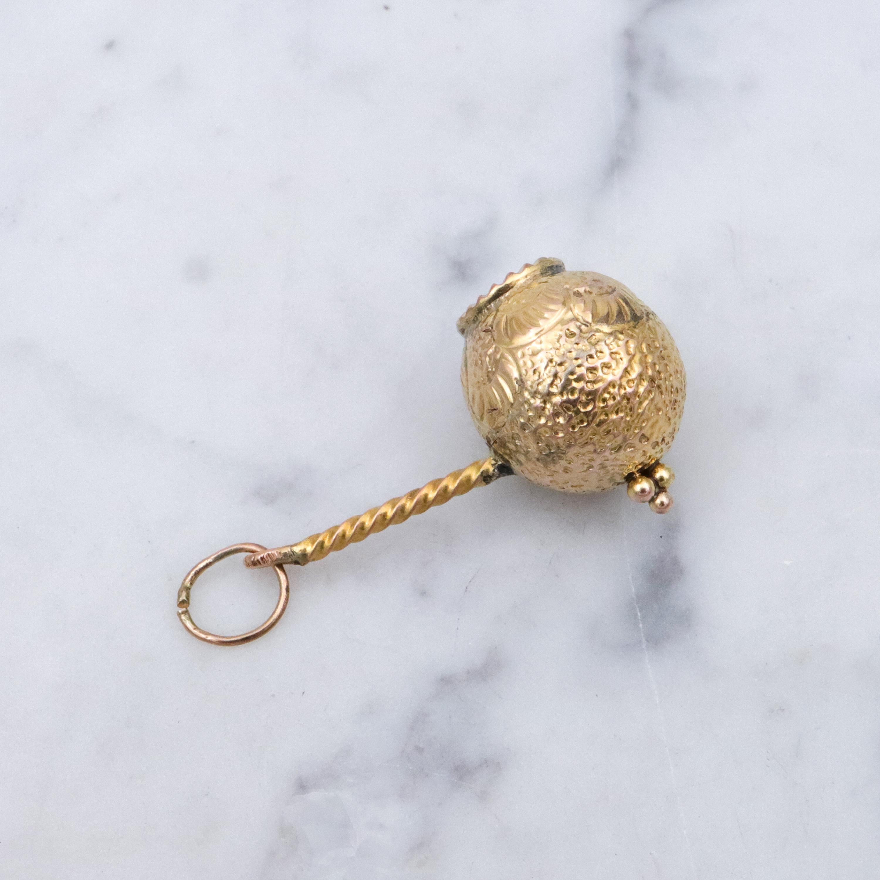 Vintage 14k gold figural gourd ladle charm pendant