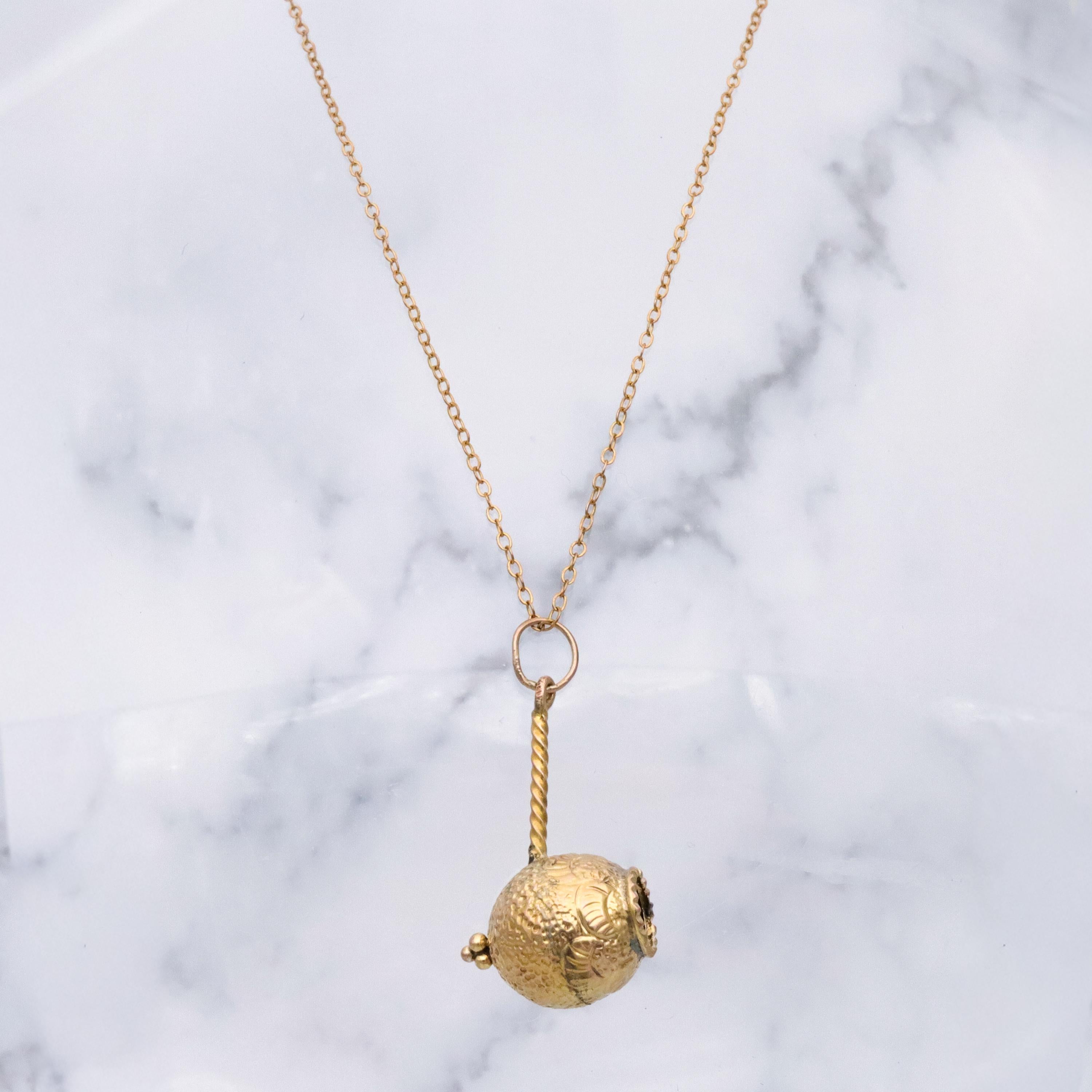 Vintage 14k gold figural gourd ladle charm pendant