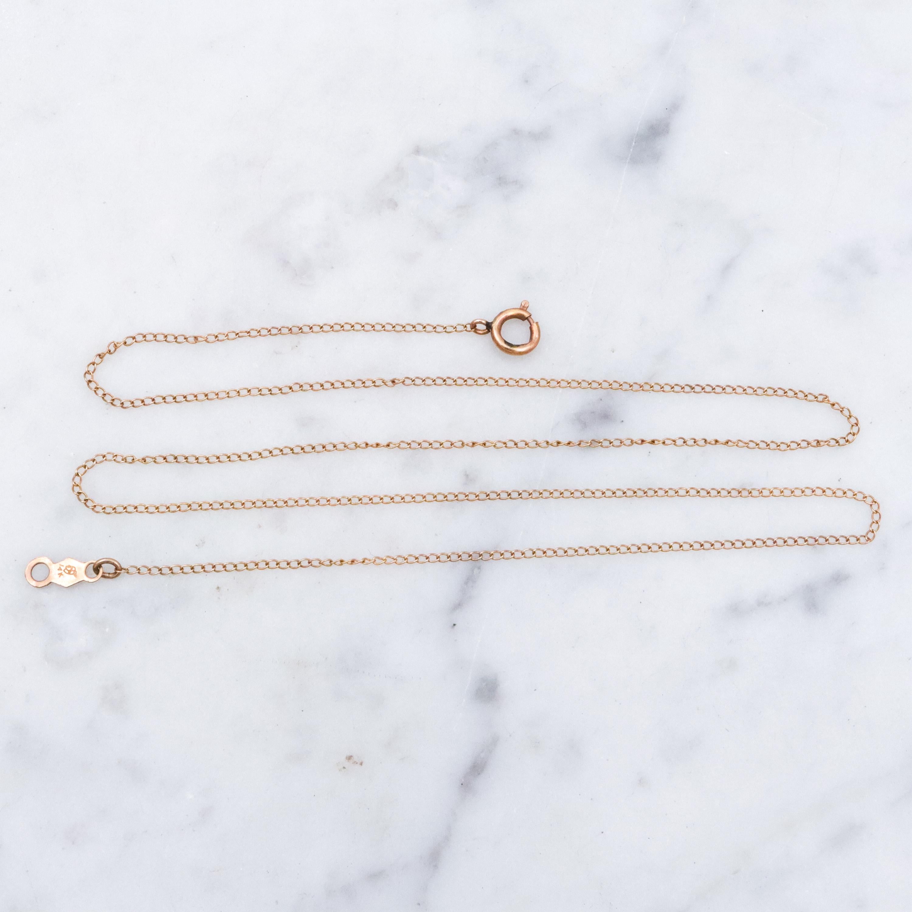 Petite Vintage 14k gold lightweight curb link chain necklace, 15"