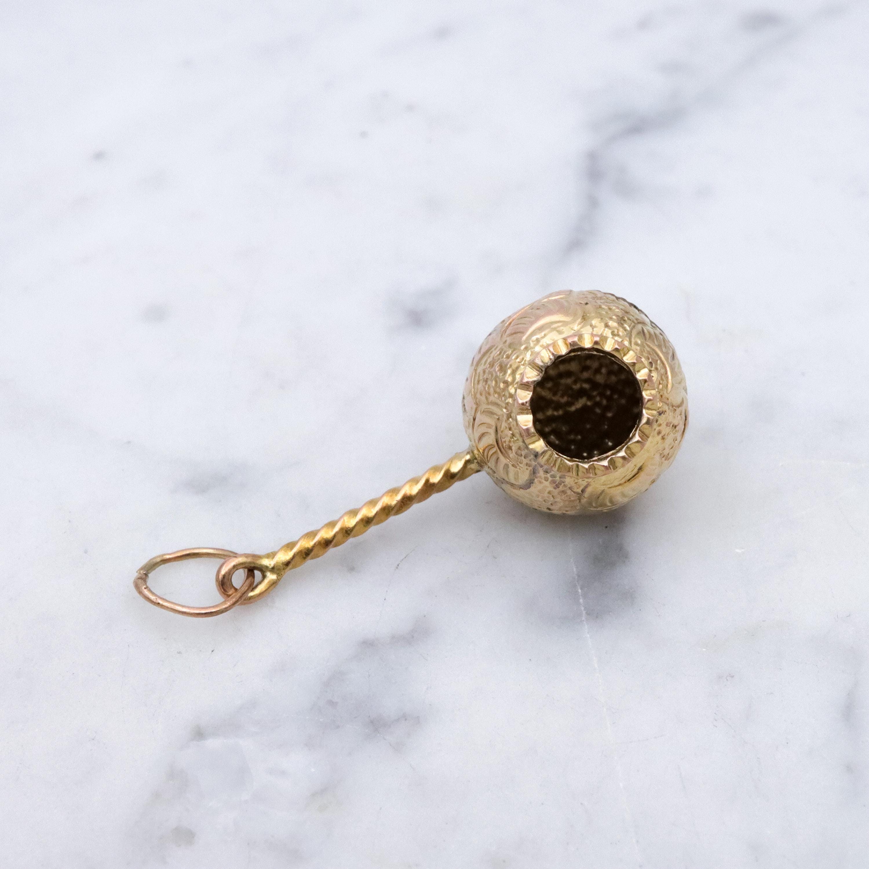 Vintage 14k gold figural gourd ladle charm pendant