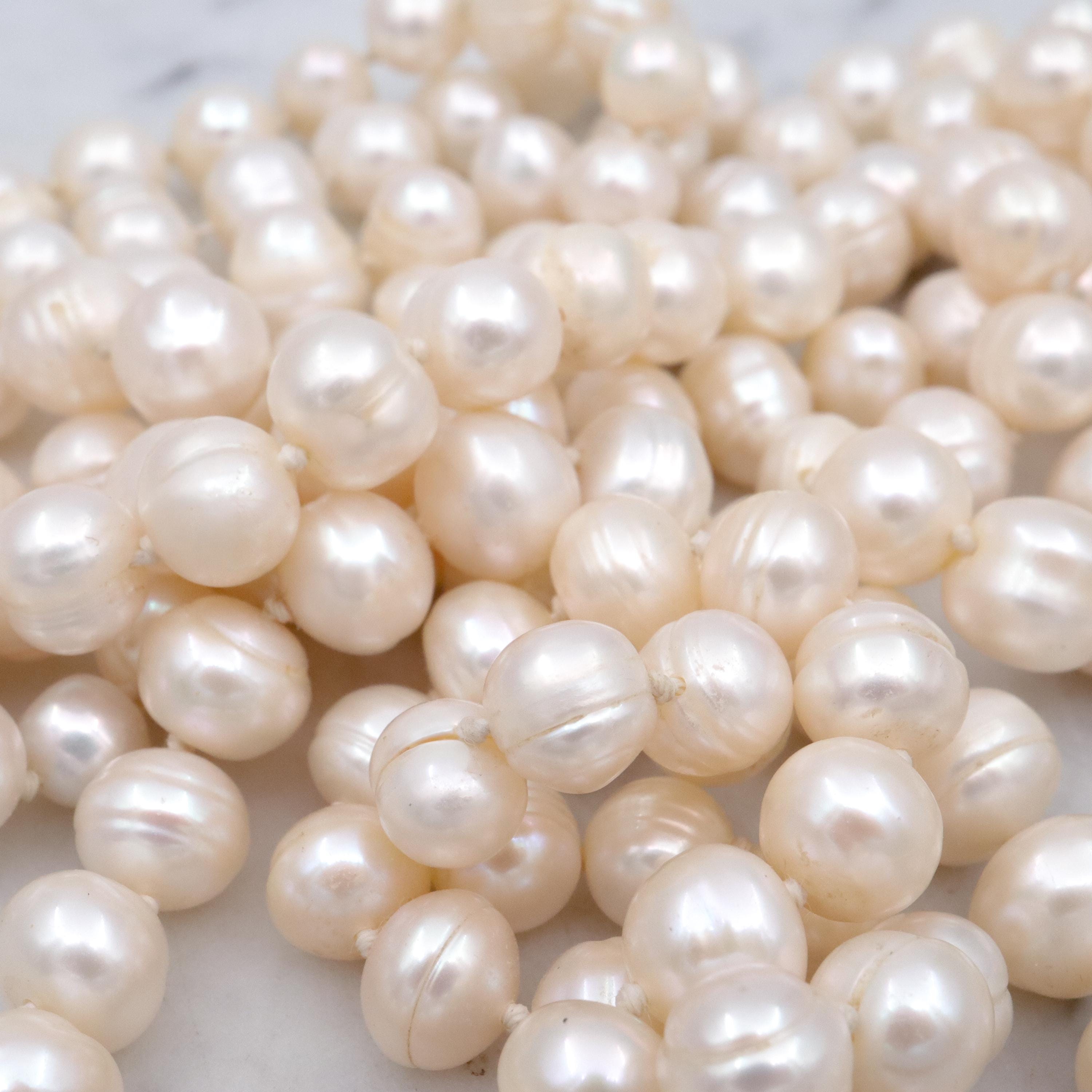 Vintage 48" cultured pearl opera rope necklace