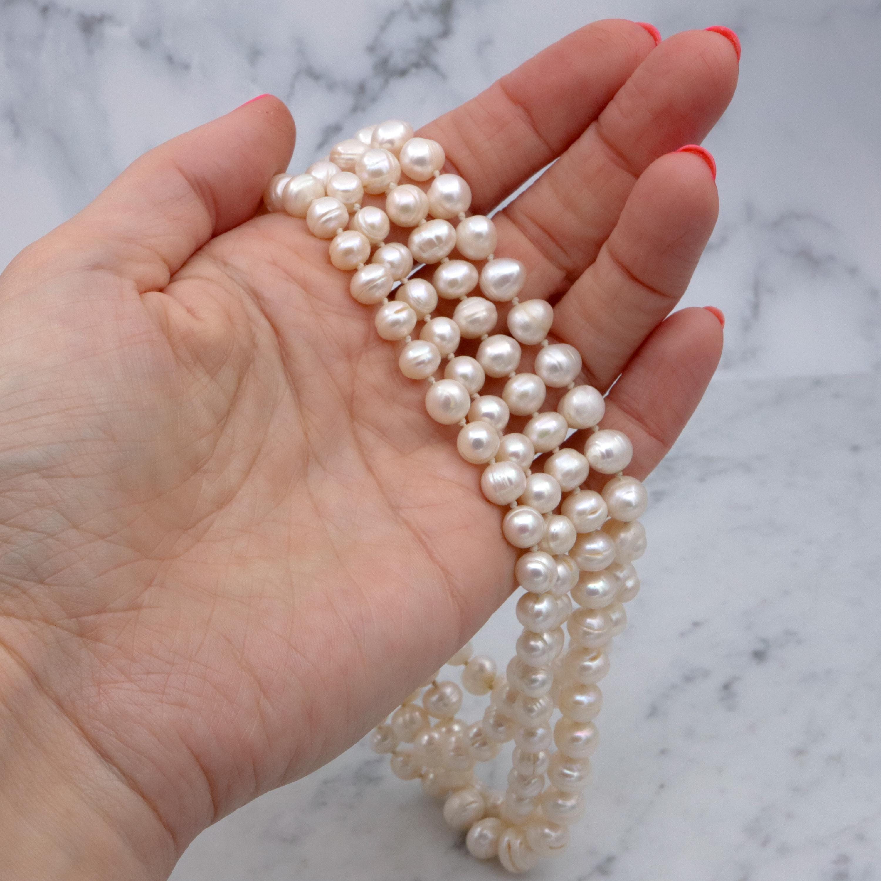 Vintage 48" cultured pearl opera rope necklace