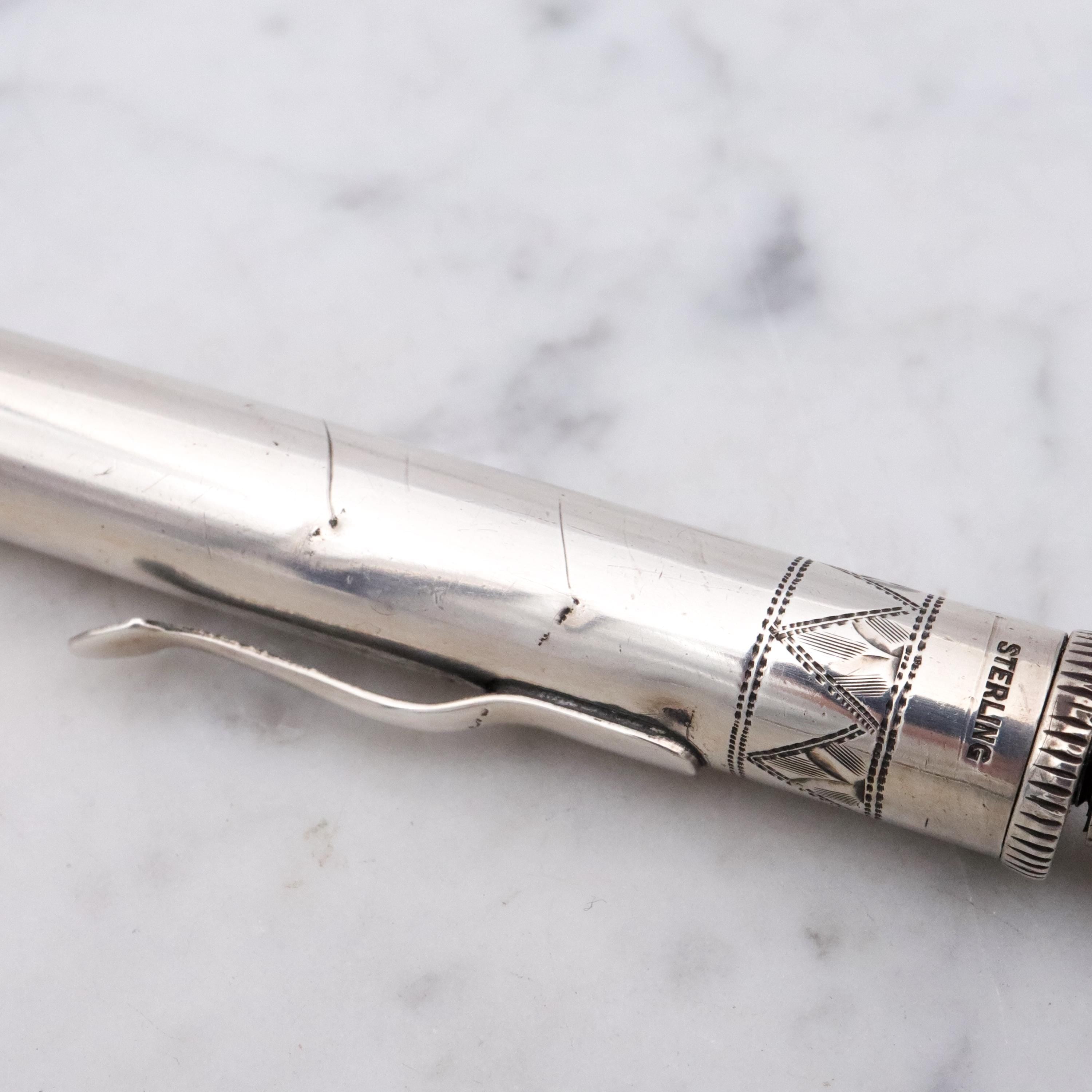 Antique sterling thermometer case with clip