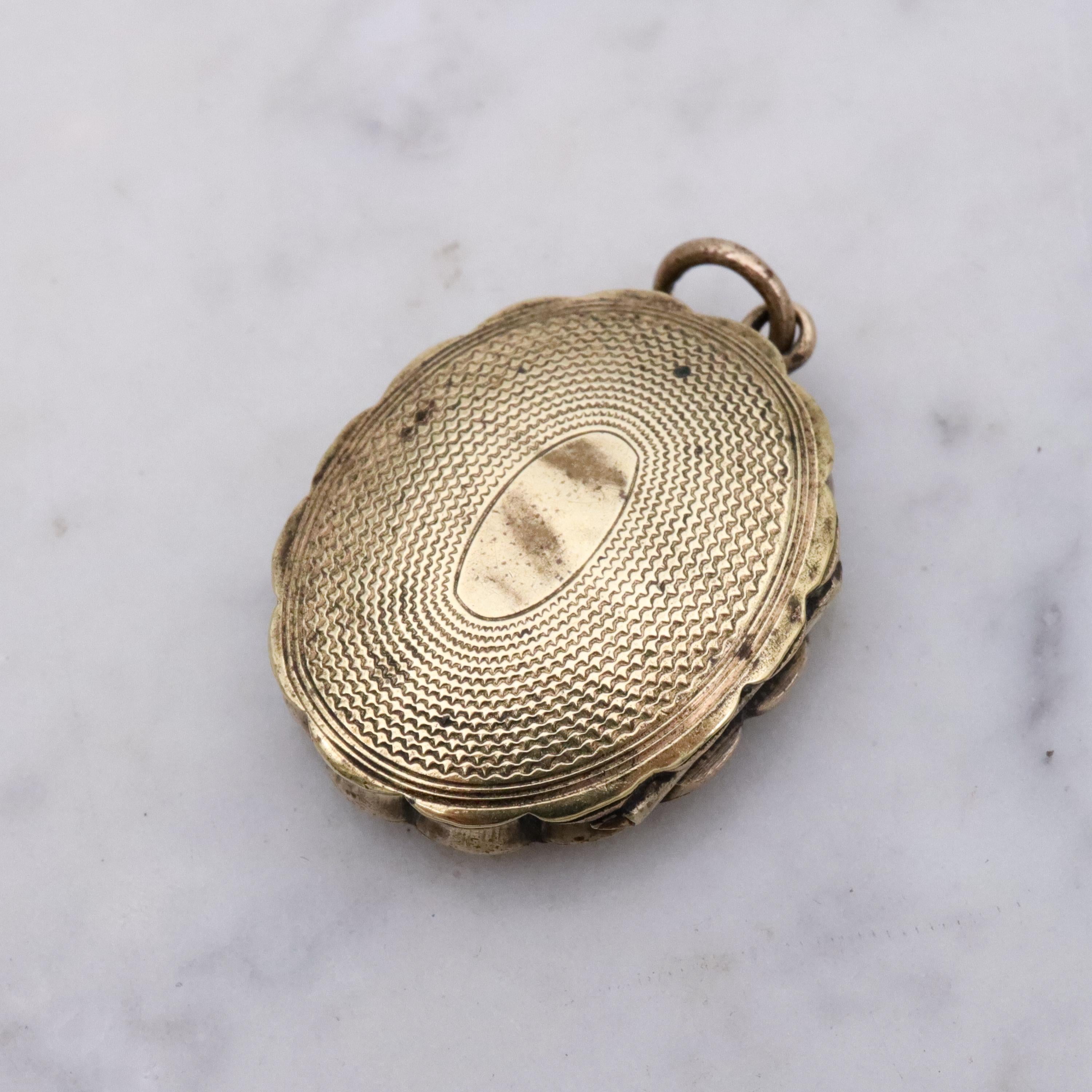 Victorian gold filled oval hair locket