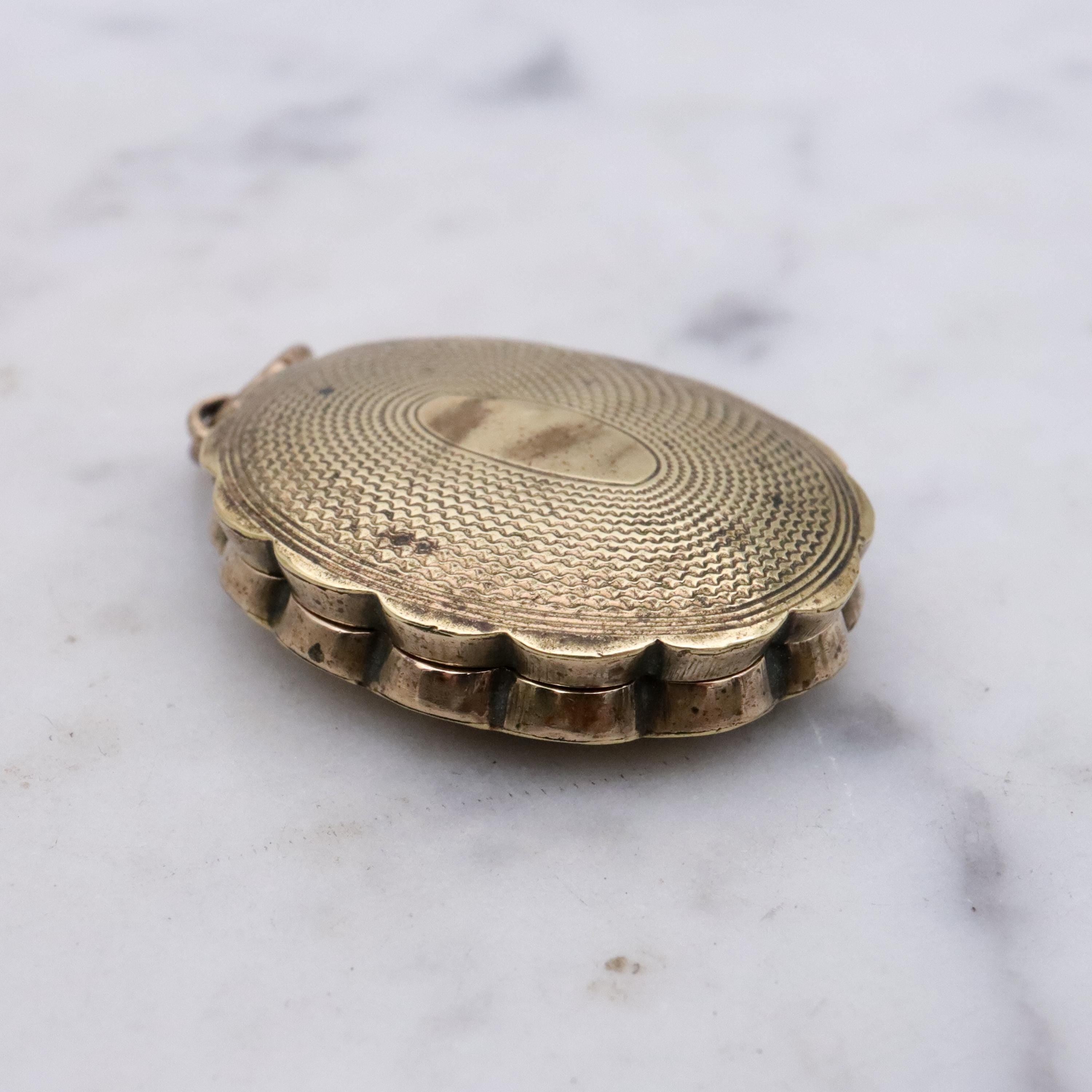 Victorian gold filled oval hair locket