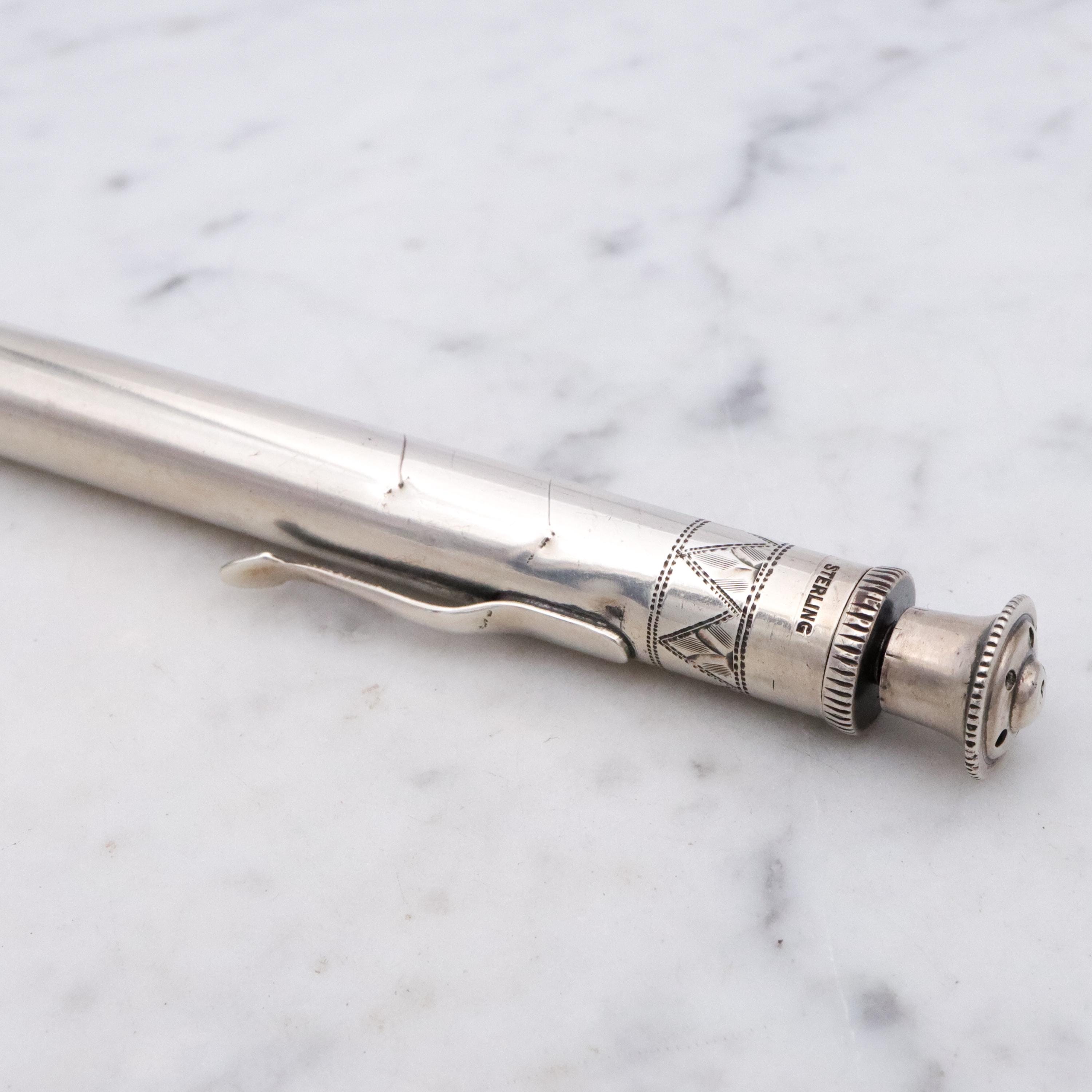 Antique sterling thermometer case with clip