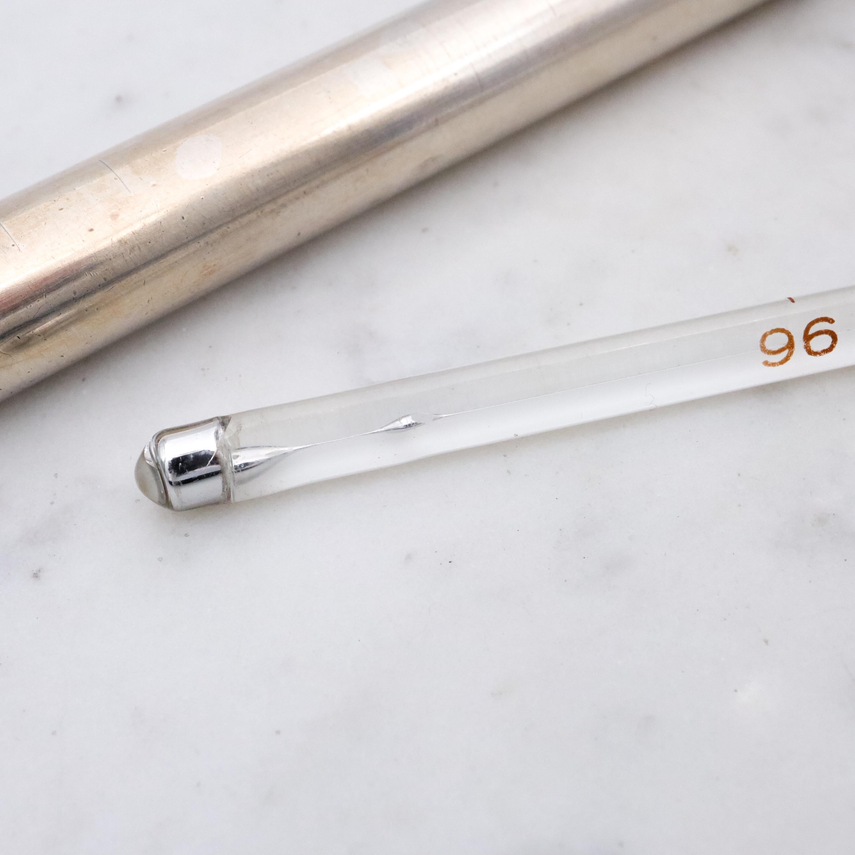 Antique sterling thermometer case with clip