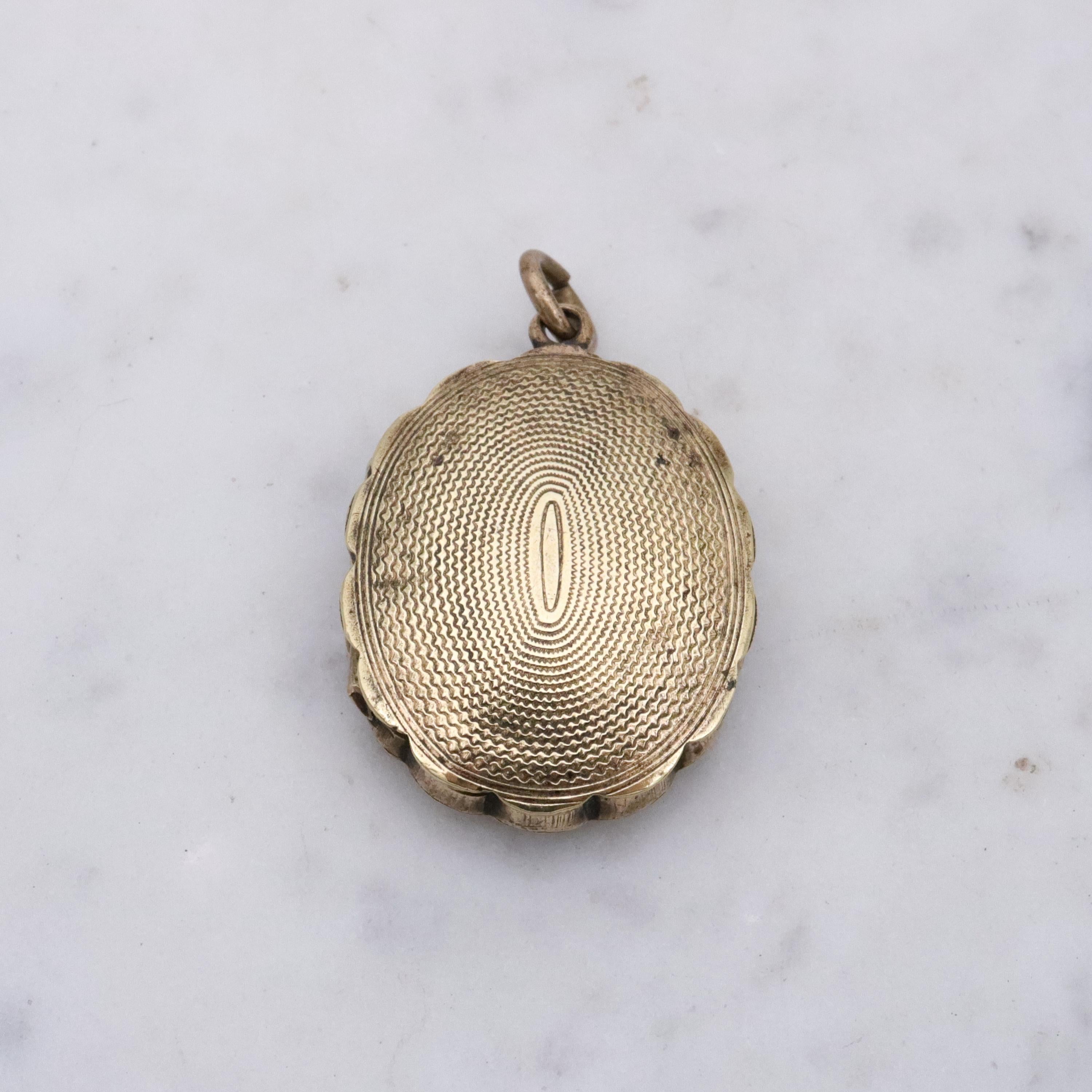 Victorian gold filled oval hair locket