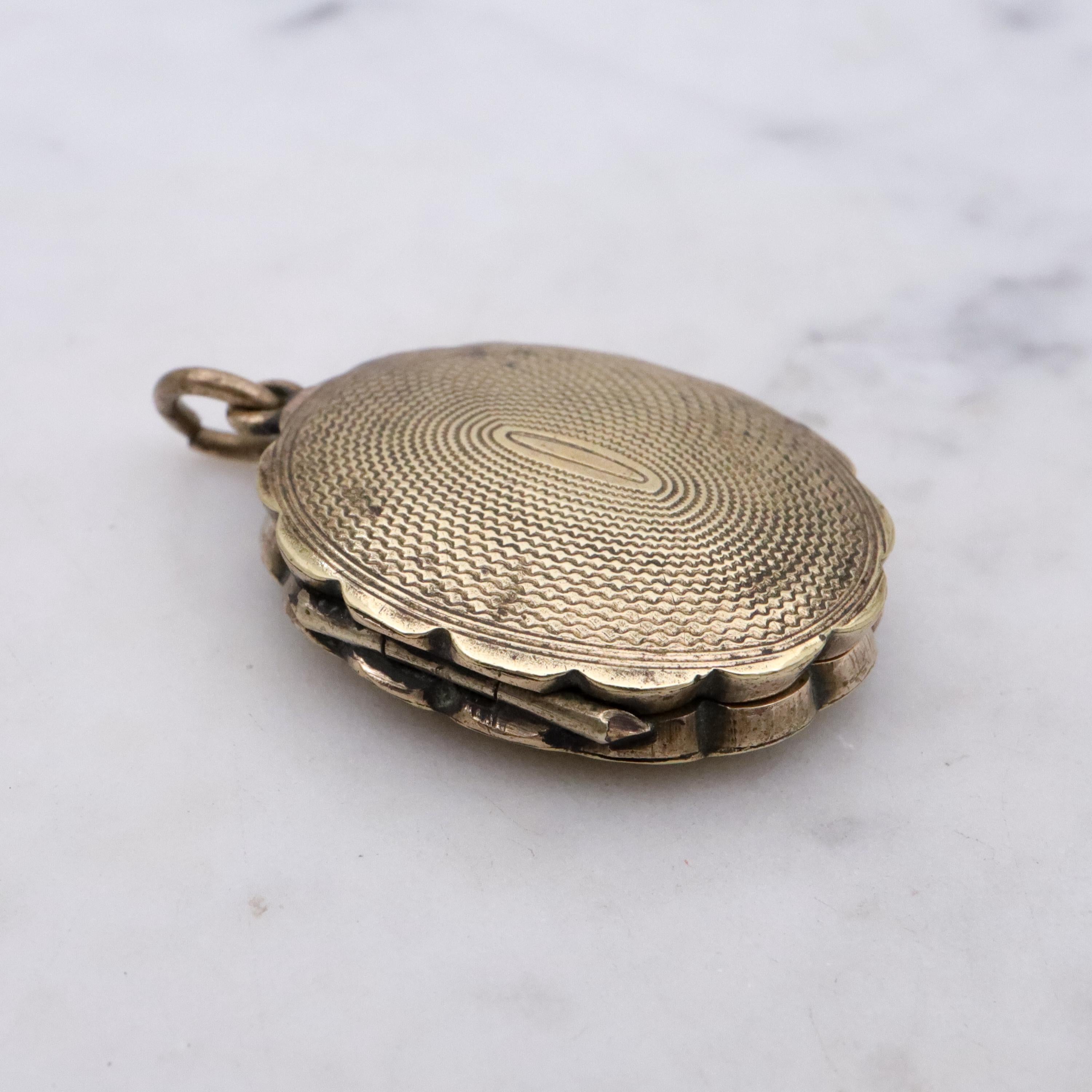 Victorian gold filled oval hair locket